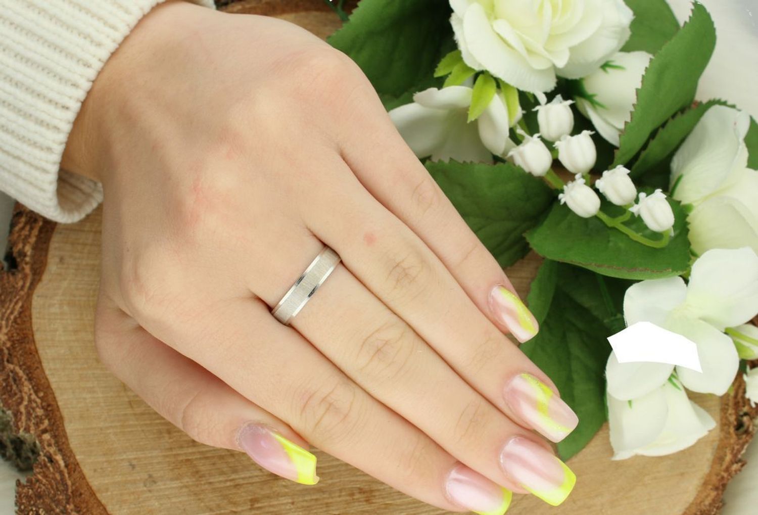 Damska Obrączka Srebrna Satynowana – Srebro 925, 4 mm, DIA-OBR-10794-925.jpg