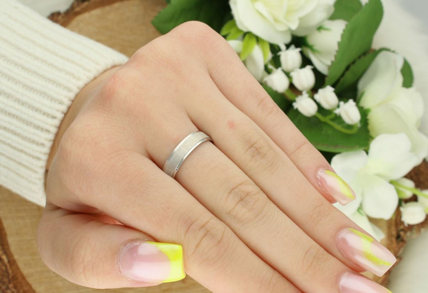 Damska Obrączka Srebrna Satynowana – Srebro 925, 4 mm, DIA-OBR-10794-925.jpg