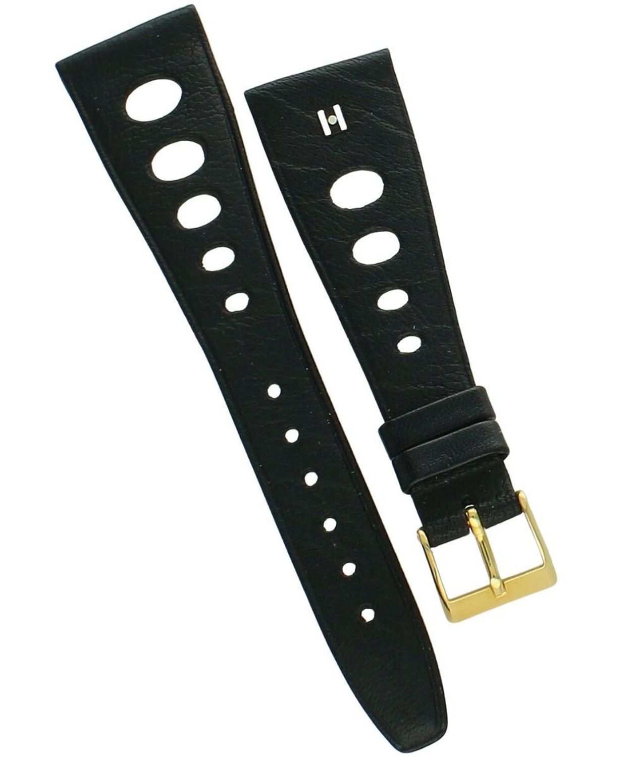 HIRSCH pasek do zegarka 22 mm skórzany czarny złota klamra.jpg