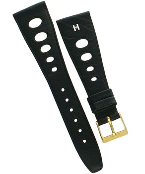 HIRSCH pasek do zegarka 22 mm skórzany czarny złota klamra.jpg