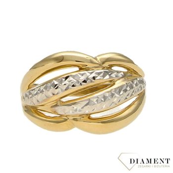 Złoty pierścionek szeroki 585 bicolor DIA-PRS-0393-585 (2).jpg