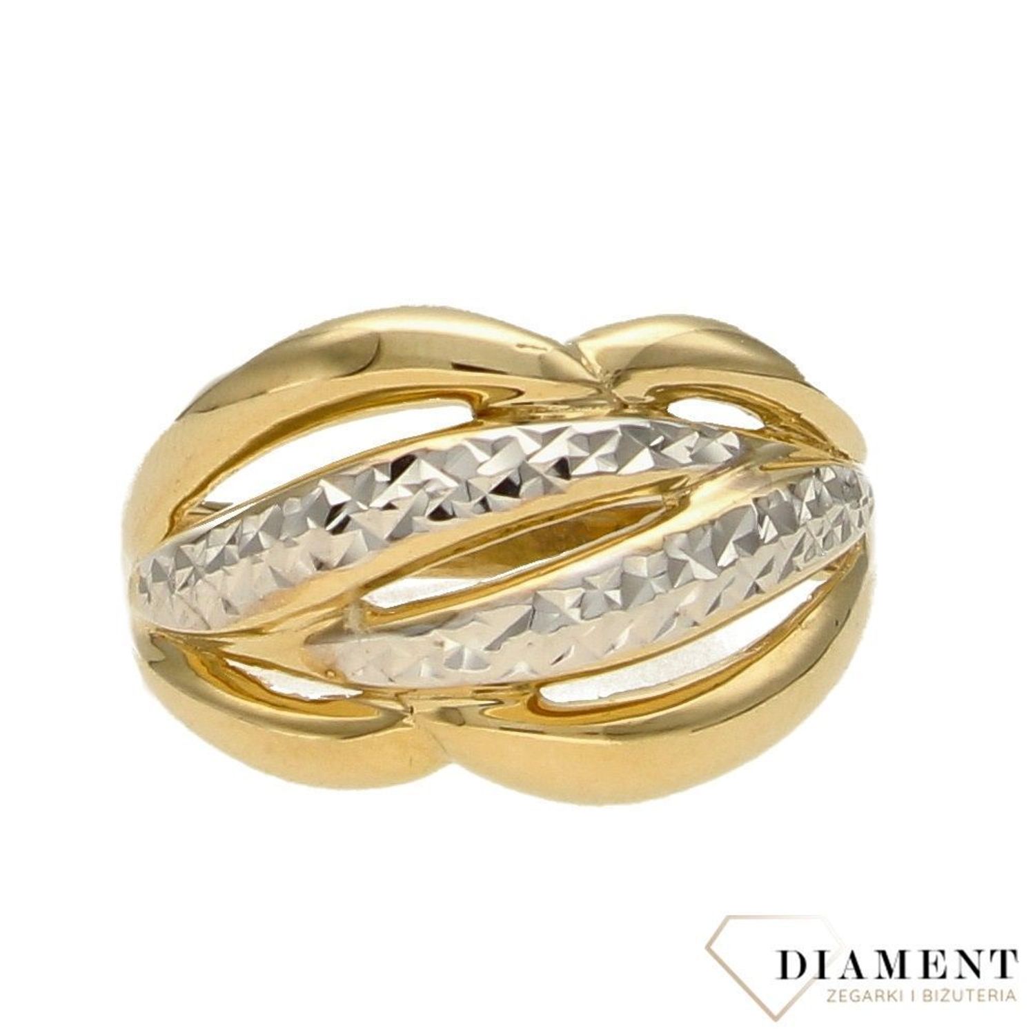Złoty pierścionek szeroki 585 bicolor DIA-PRS-0393-585 (2).jpg