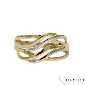 Złoty pierścionek 585 białe i żółte złoto DIA-PRS-0397-585 (1).jpg