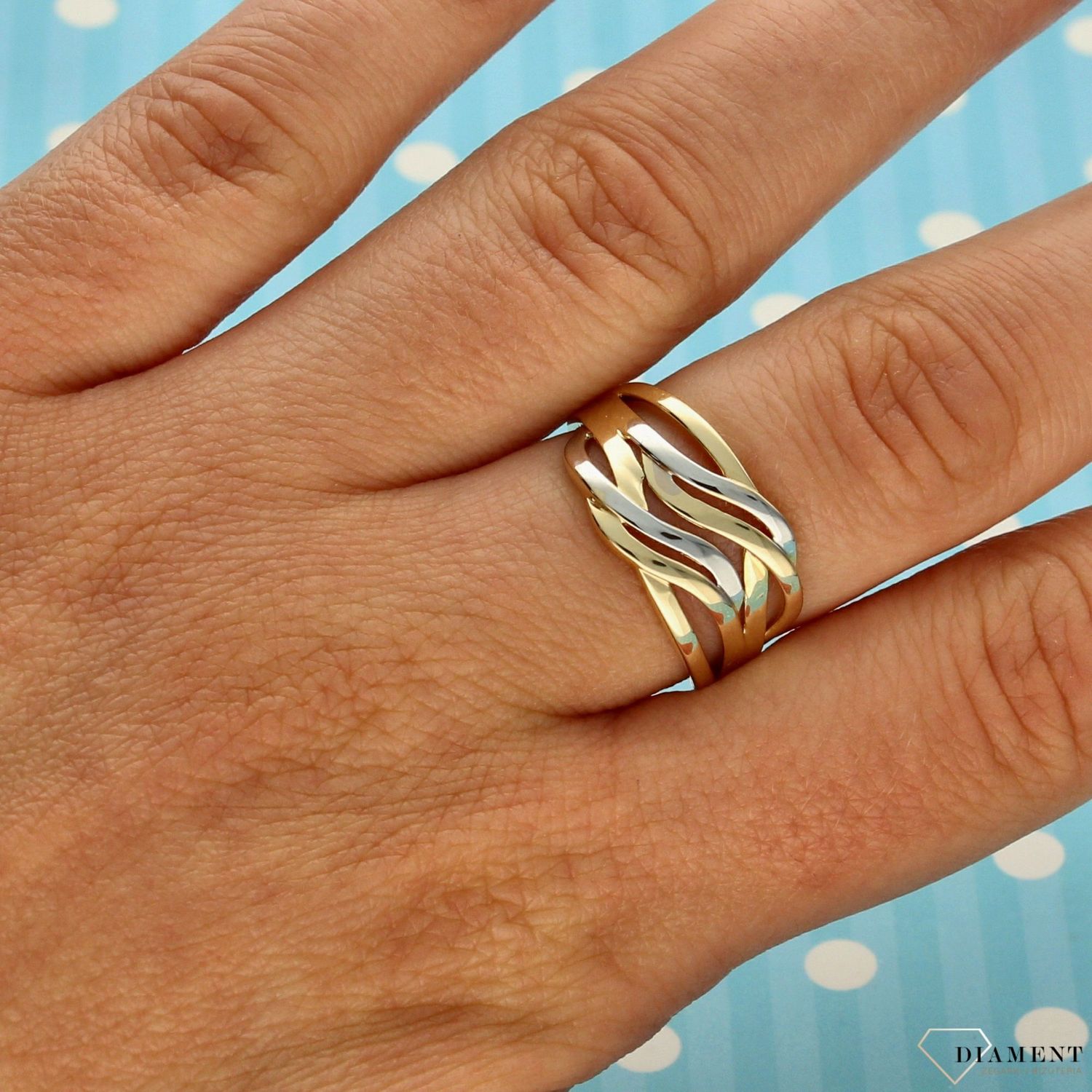 Złoty pierścionek 585 białe i żółte złoto DIA-PRS-0397-585 (1).jpg