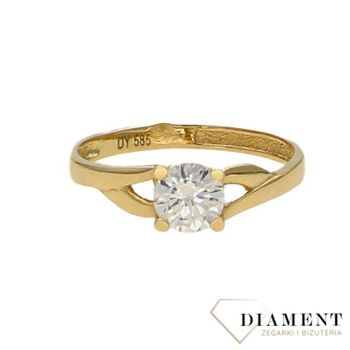 Złoty pierścionek 585 zaręczynowy szczęśliwy DIA-PRS-0399-585 (2).jpg