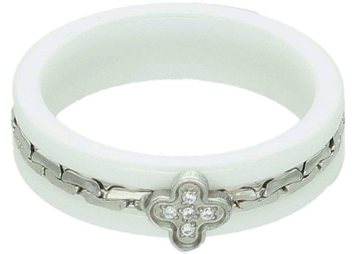 Ceramiczny srebrny pierścionek damski 925 Koniczyna rozmiar 200 DIA-PRS-0645-925 8.jpg