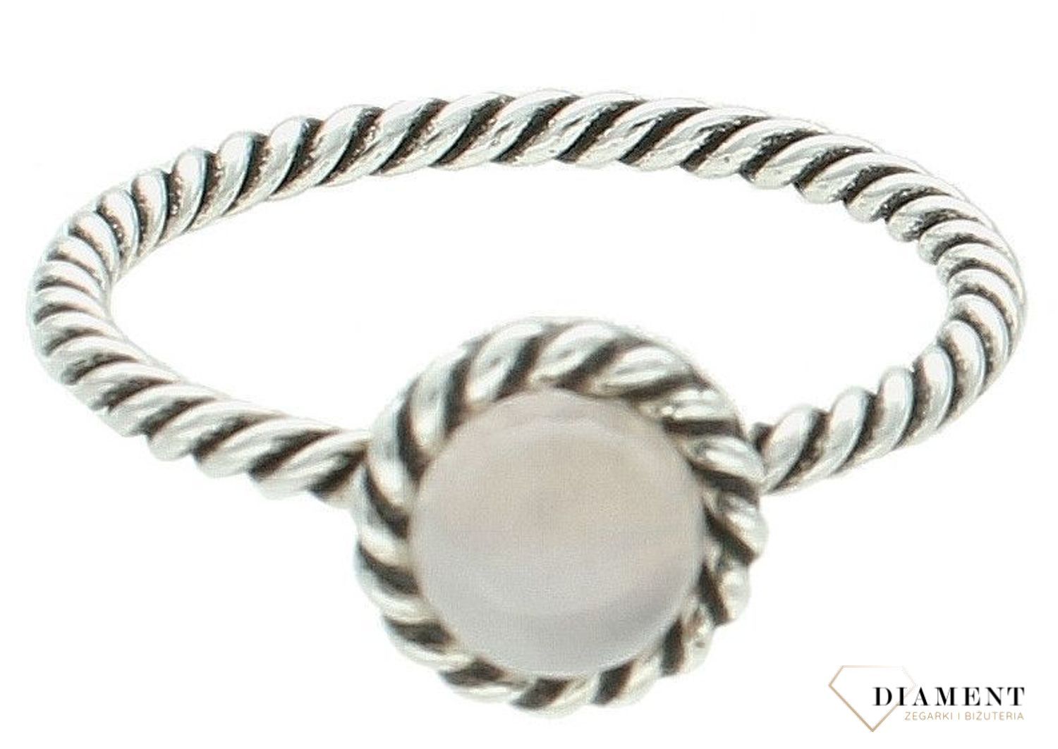 Srebrny pierścionek damski 925 z kwarcem różowym rozmiar 17 DIA-PRS-0654-925. Klasyczny pierścionek srebrny. Pierścionek srebrny z kamieniem Srebrny pierścionek dla kobiety. Pierścionek srebrny damski na prezent.2.jpg