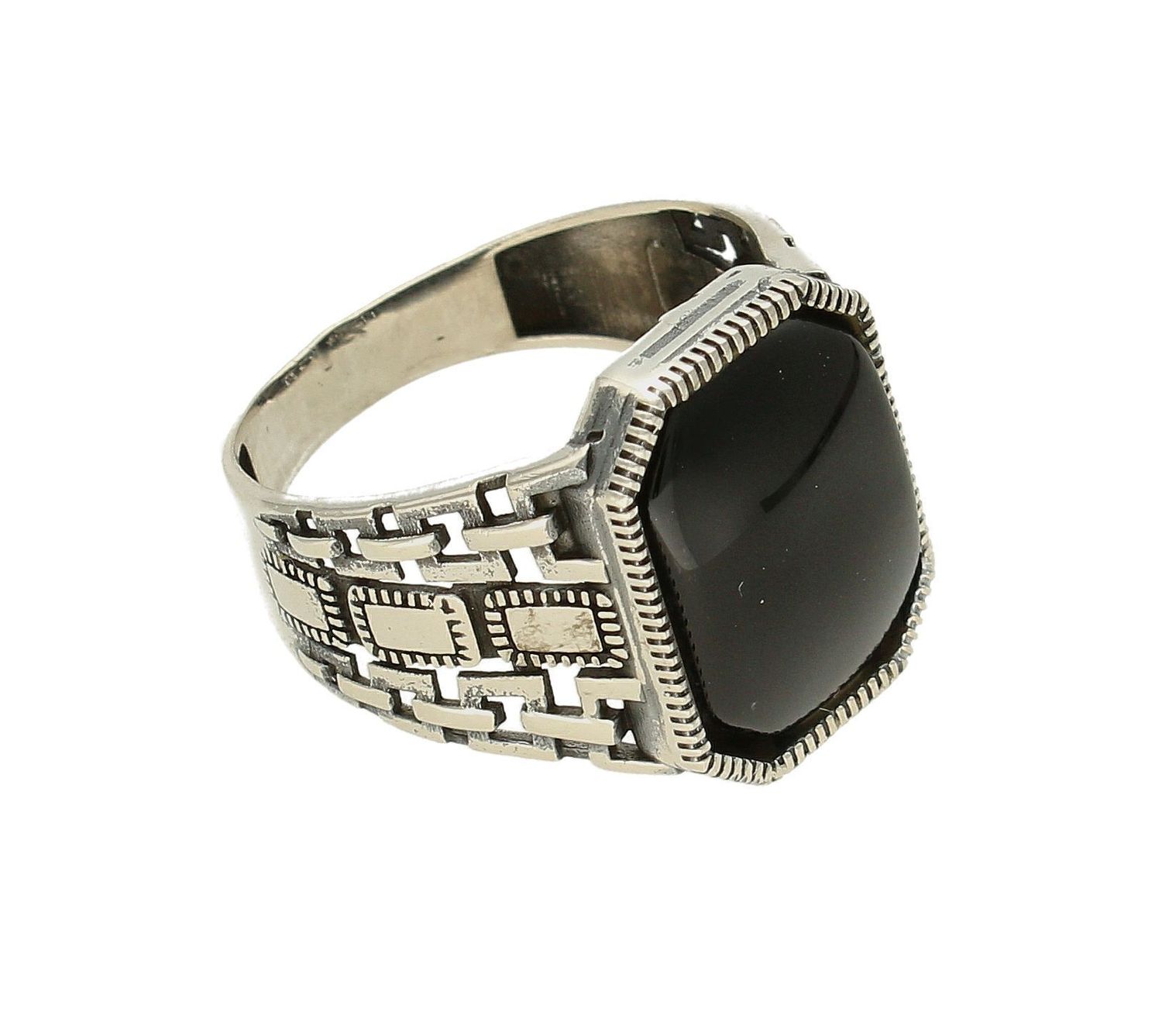 Srebrny sygnet męski 925 z czarnym prostokątnym onyksem DIA-PRS-10015-925. Srebrne sygnety na prezent dla mężczyzny. Srebrny sygnet oksydowany. Srebrny sygnet z onyksem (3).jpg