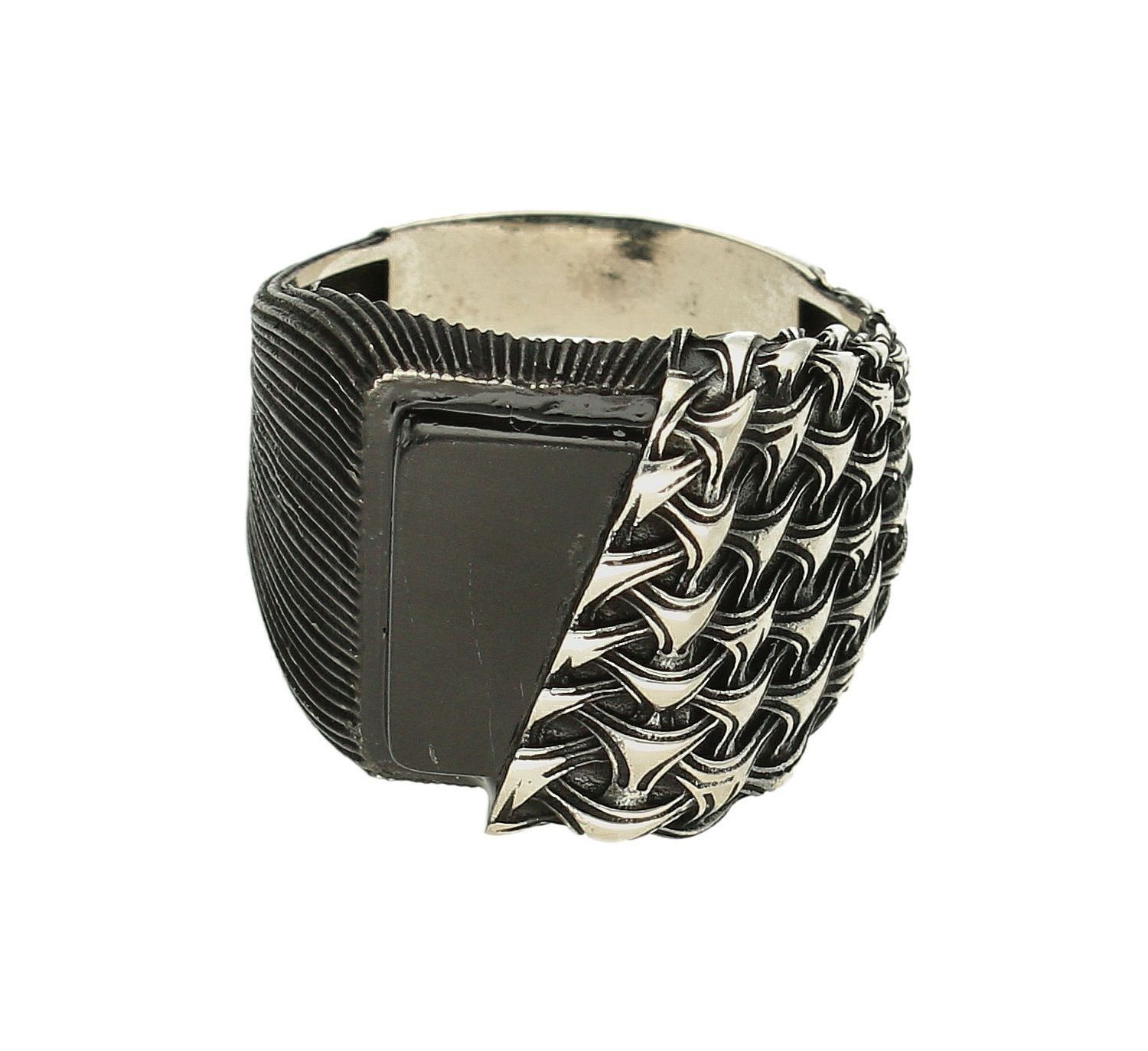 Srebrny sygnet męski 925 w czarnym kolorze z onyksem DIA-PRS-10016-925. Srebrne sygnety na prezent dla mężczyzny. Srebrny sygnet oksydowany. Srebrny sygnet z onyksem (3).jpg