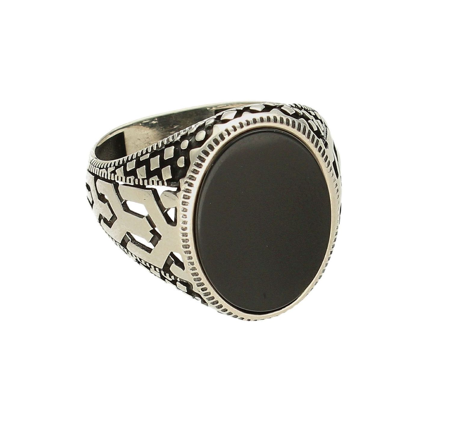 Srebrny sygnet męski 925 z czarnym owalnym onyksem DIA-PRS-10018-925. Srebrne sygnety na prezent dla mężczyzny. Srebrny sygnet oksydowany. Srebrny sygnet z onyksem.  (3).jpg