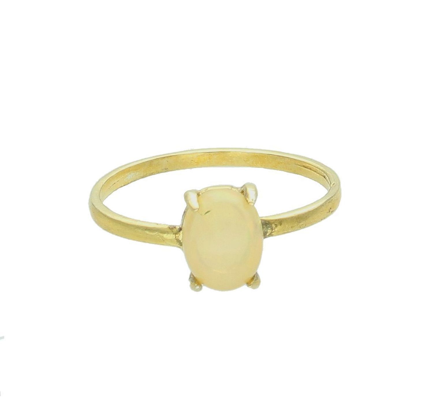 Srebrny pierścionek damski 925 pozłacany z mlecznym opalem rozmiar 16 DIA-PRS-10101-925. Srebrny pierścionek damski. Pierścionek srebrny na prezent. Pierścionek ze srebra z opalem..jpg