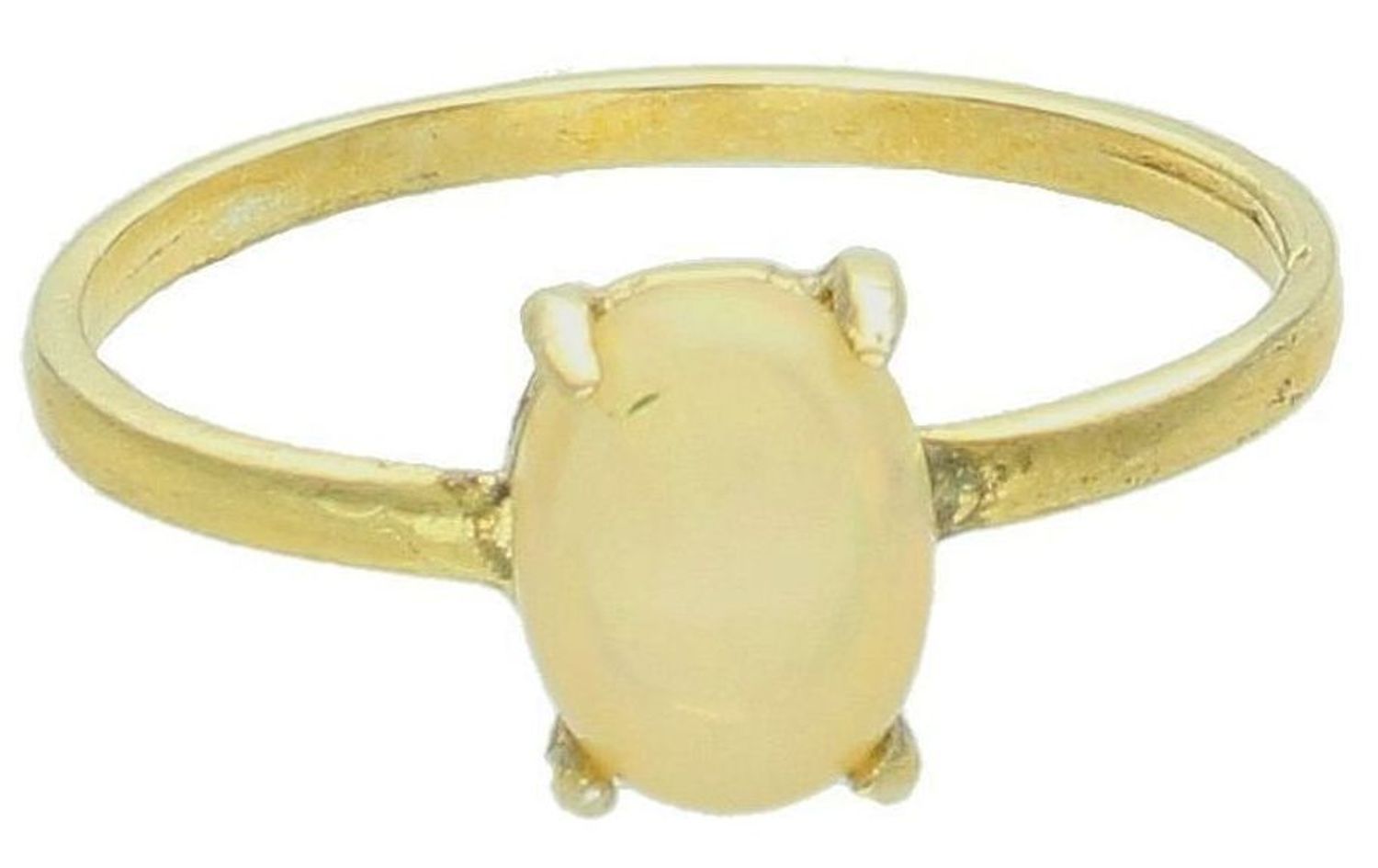 Srebrny pierścionek damski 925 pozłacany z mlecznym opalem rozmiar 16 DIA-PRS-10101-925. Srebrny pierścionek damski. Pierścionek srebrny na prezent. Pierścionek ze srebra z opalem..jpg