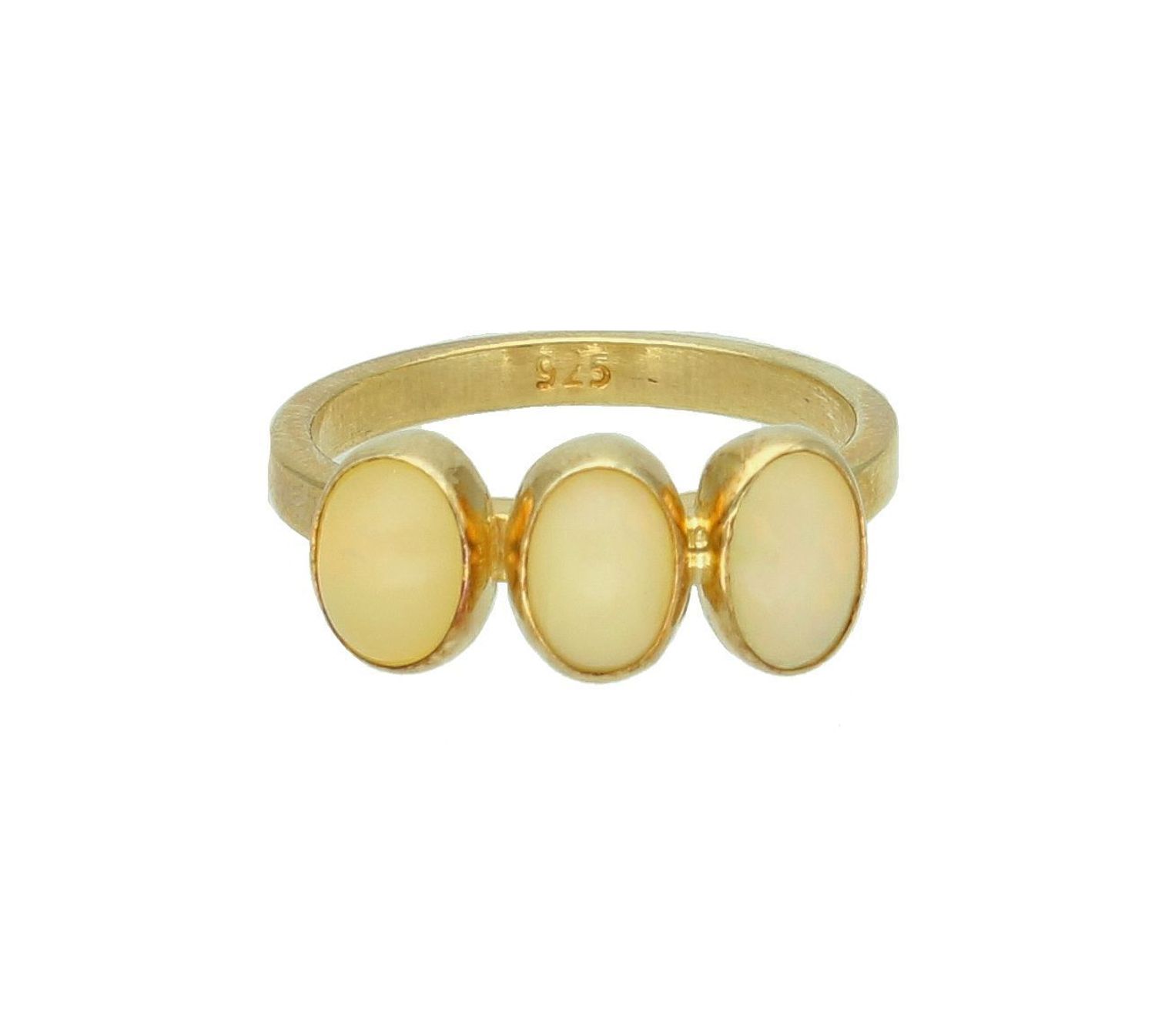 Srebrny pierścionek damski 925 pozłacany z mlecznym opalem rozmiar 12 DIA-PRS-10104-925. Srebrny pierścionek damski. Pierścionek srebrny na prezent. Pierścionek ze srebra z opalem..jpg