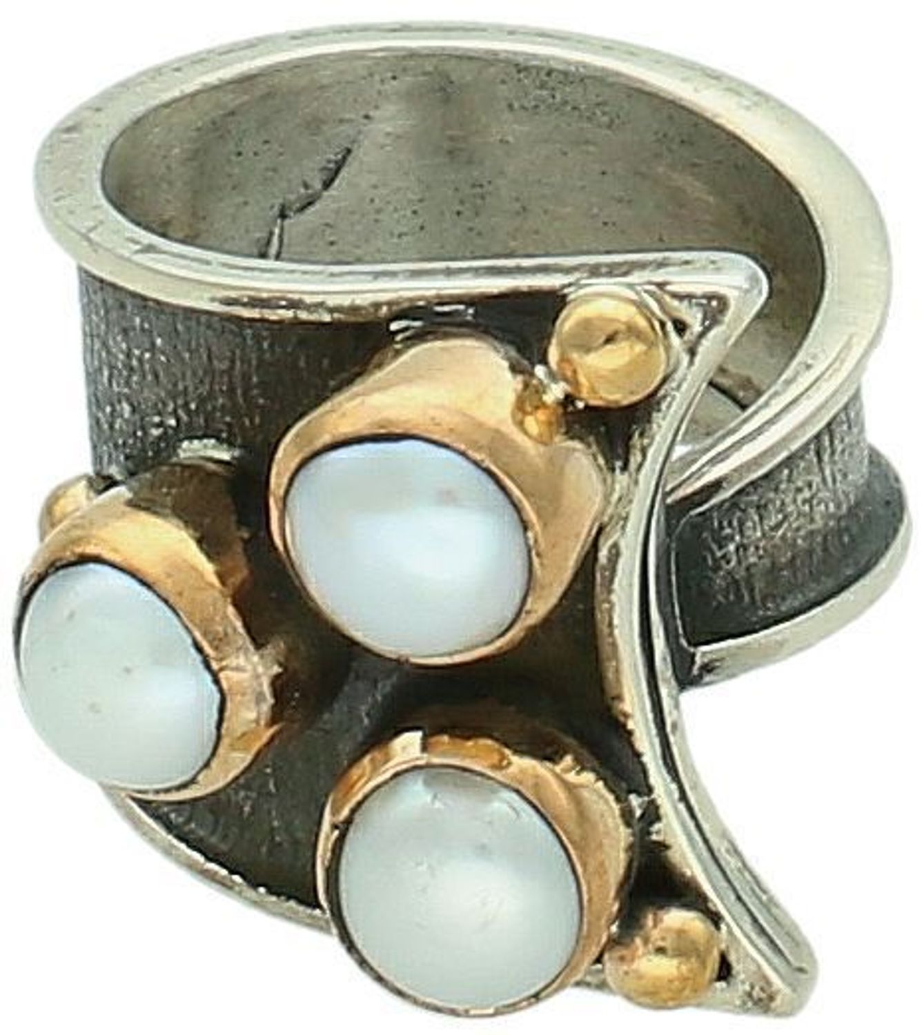 Pierścionek Srebrny Damski 925 Oksydowany z Perłami – DIA-PRS-10110-925  Elegancka Biżuteria srebro.jpg