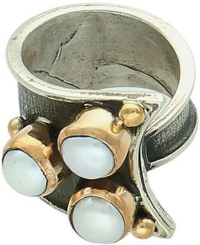 Pierścionek Srebrny Damski 925 Oksydowany z Perłami – DIA-PRS-10110-925  Elegancka Biżuteria Ag925.jpg