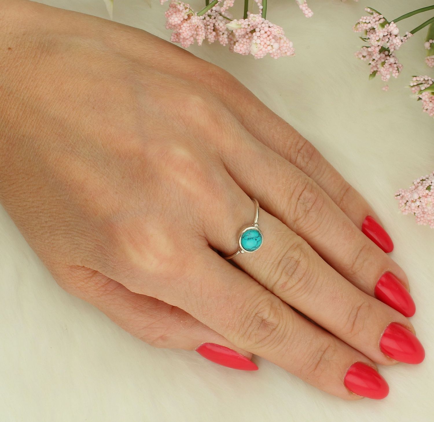 Pierścionek turkus srebro próby 925, DIA-PRS-10148-925 1.jpg