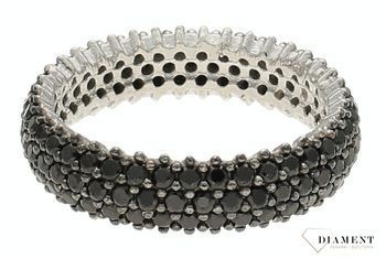 Srebrny pierścionek damski 925 czarna obrączka DIA-PRS-10159-925.jpg