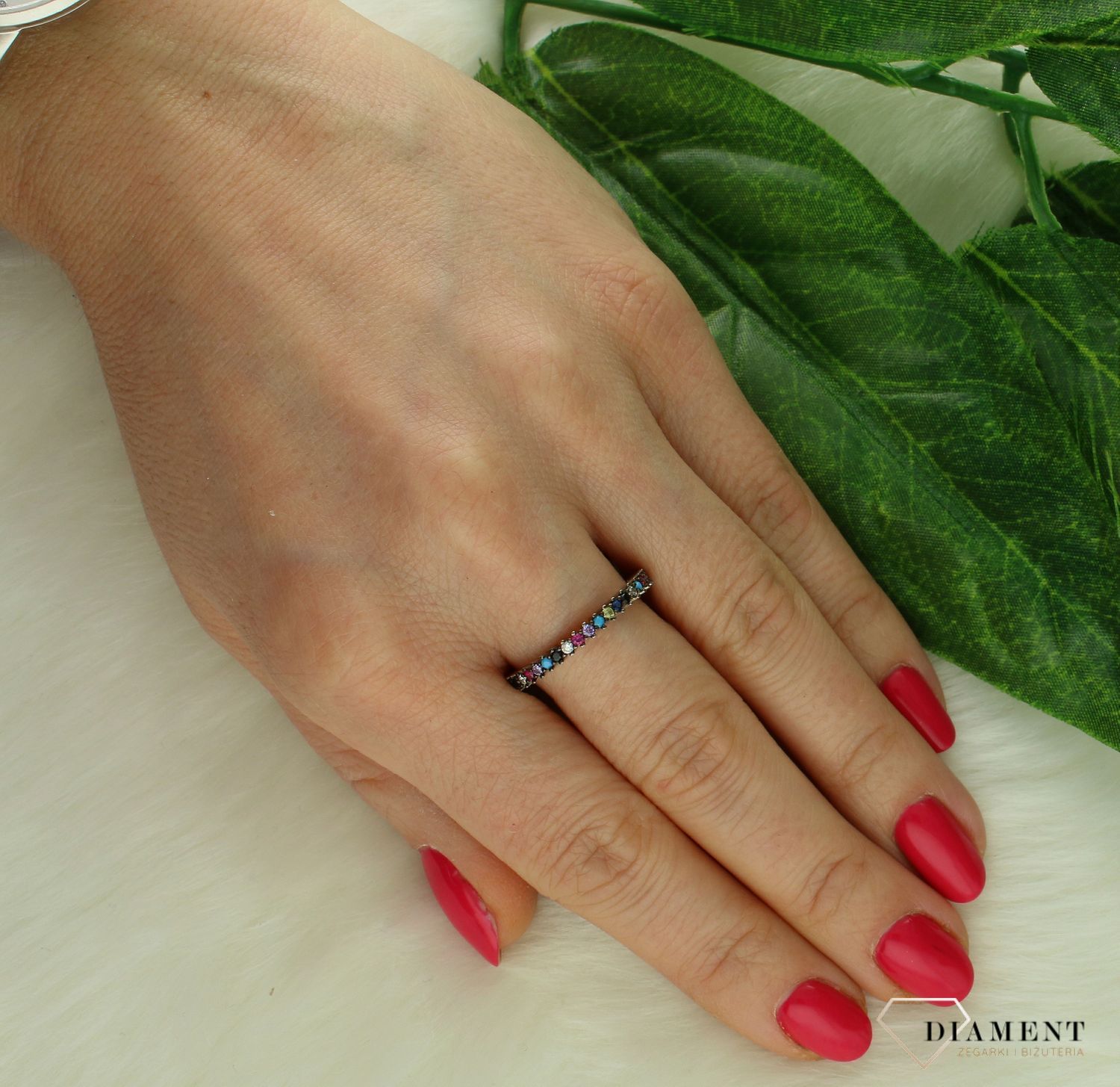 Srebrny pierścionek damski 925 obrączka z kolorowymi cyrkoniami DIA-PRS-10163-925 (1).jpg