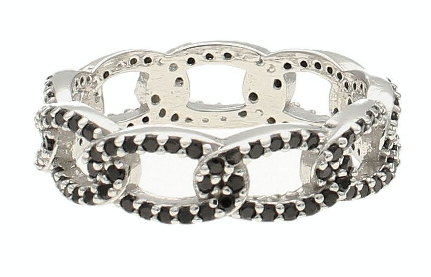 Srebrny pierścionek damski 925 pleciona obrączka z czarnymi cyrkoniami DIA-PRS-10165-925. Srebrny pierścionek damski. Pierścionek srebrny obrączka. Srebrny pierścionek damski czarna obrączka. Obrączka srebrna na p.jpg