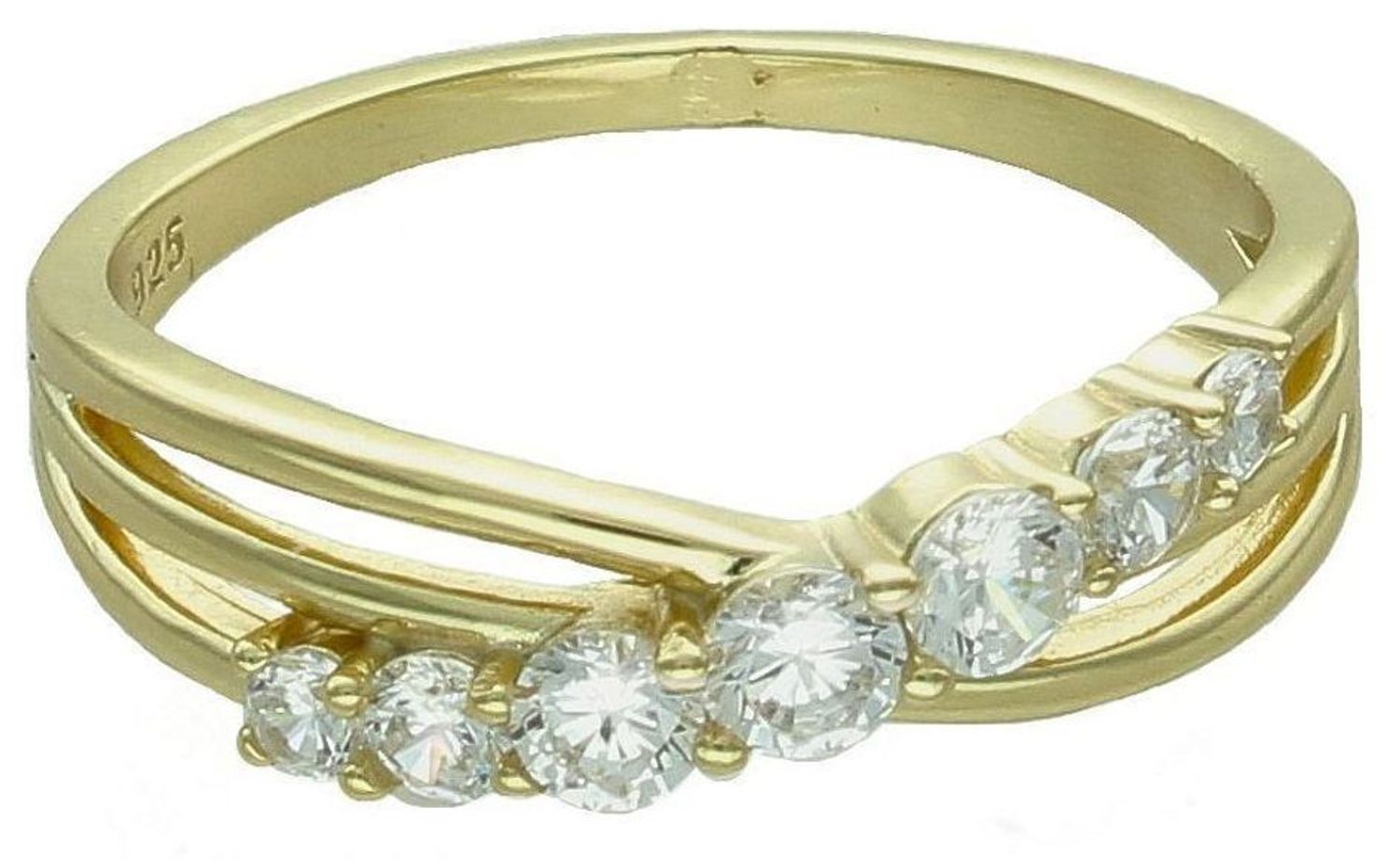 Złoty pierścionek damski srebro 925 cyrkoniami DIA-PRS-10194-925 8.jpg