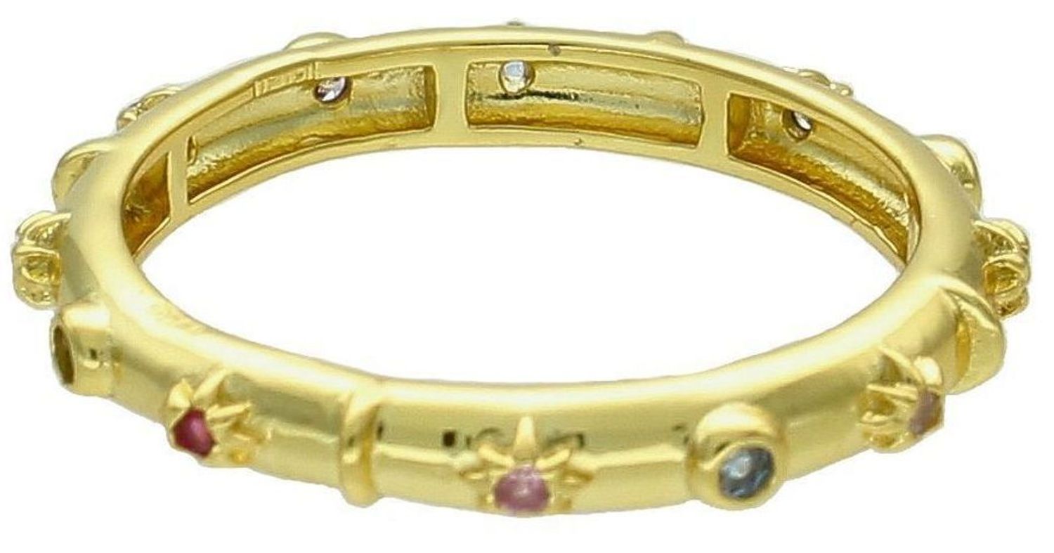 Srebrny pierścionek damski 925 pozłacana obrączka z kolorowymi cyrkoniami DIA-PRS-10197-925 2.jpg