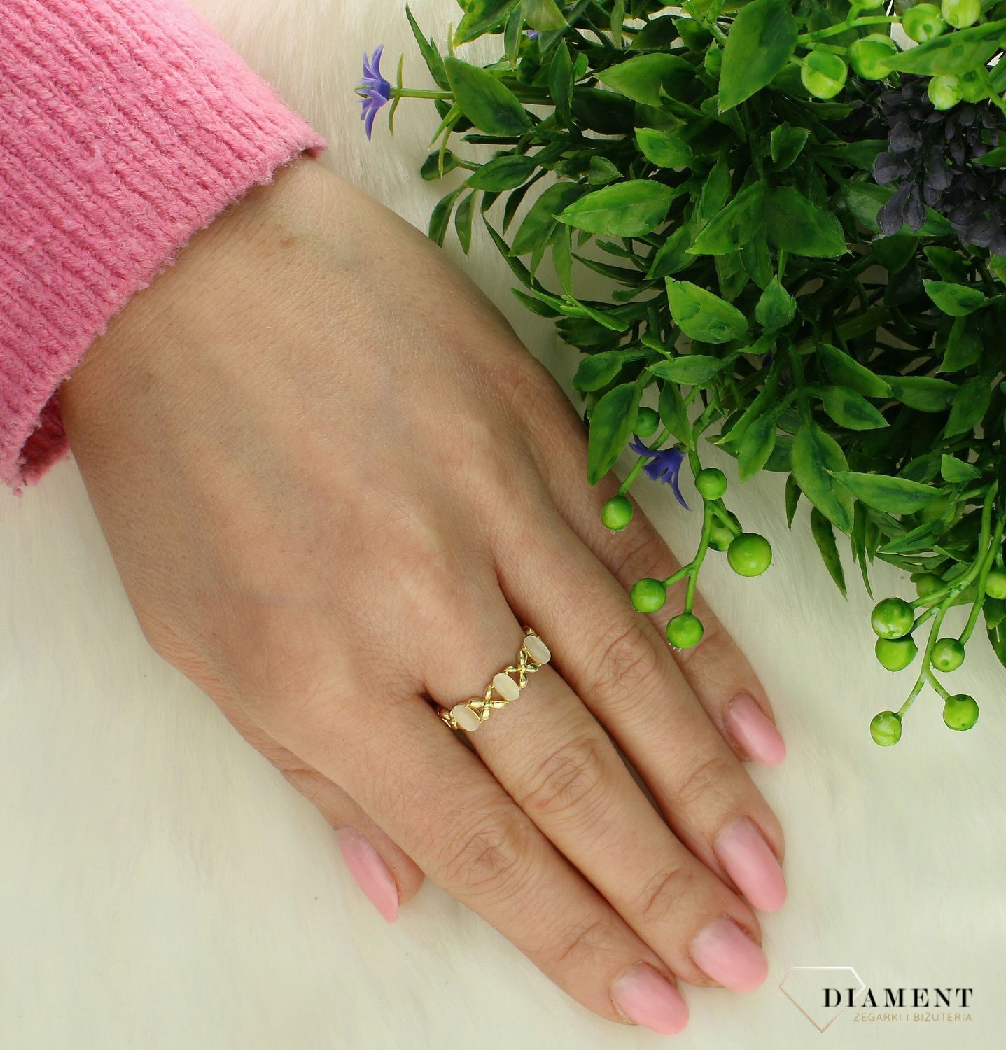 Srebrny pierścionek damski 925 pozłacana obrączka DIA-PRS-10203-925. Srebrny pierścionek damski. Pierścionek srebrny damski z ceramiką. Pierścionek ceramiczny. Srebrny pierścionek damski na prezent (2).jpg