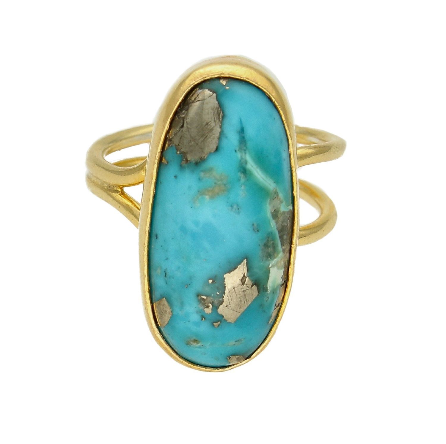 Srebrny pierścionek damski 925 z podłużnym turkusem pozłacany DIA-PRS-10320-925. Srebrne pierścionki na prezent dla kobiety. Srebrny pierścionek z kamieniem. Srebrny pierścionek dla kobiety z turkusem (4).jpg