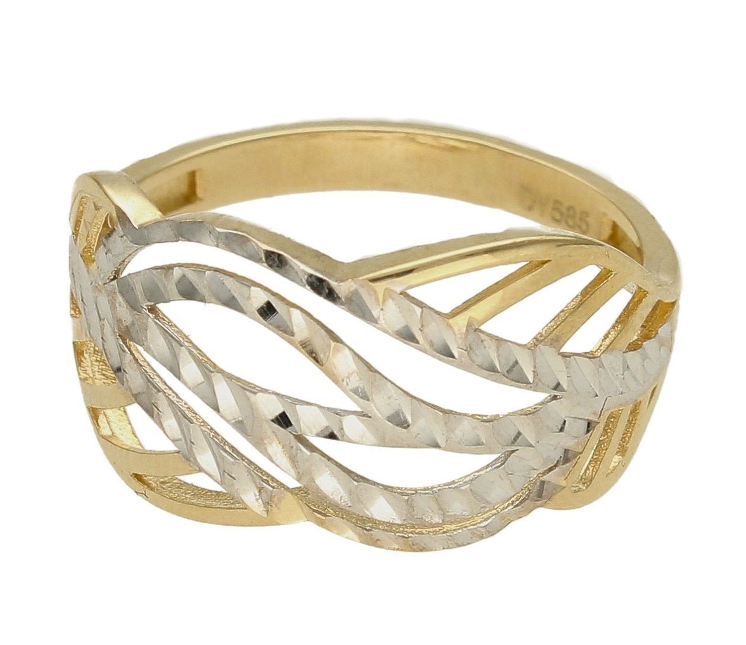 Pierścionek damski  Plecionka złota 585 DIA-PRS-10395-585.jpg