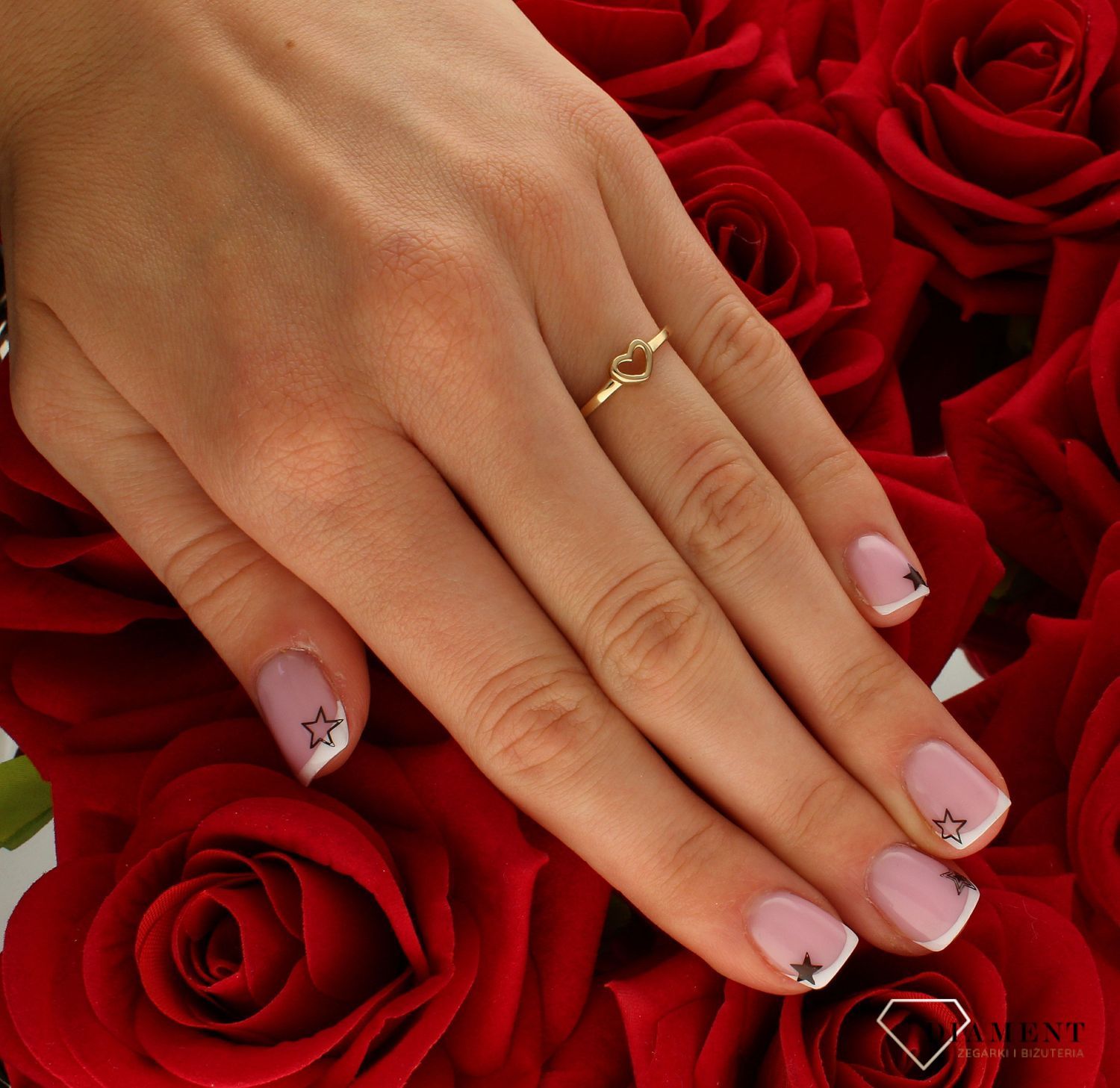 Pierścionek damski złoty Gładkie serduszko 585 DIA-PRS-10401-585.jpg