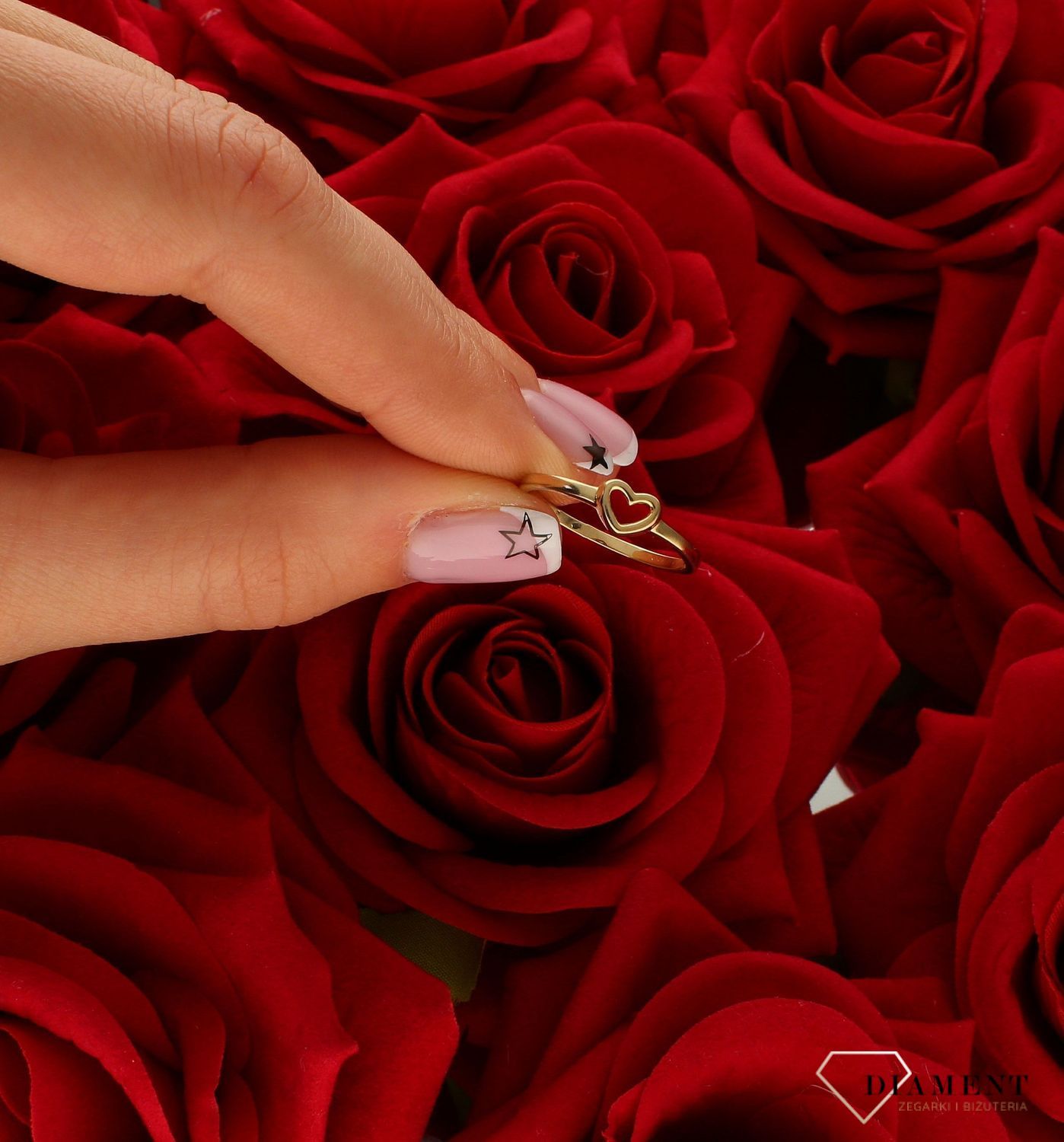 Pierścionek damski złoty Gładkie serduszko 585 DIA-PRS-10401-585.jpg