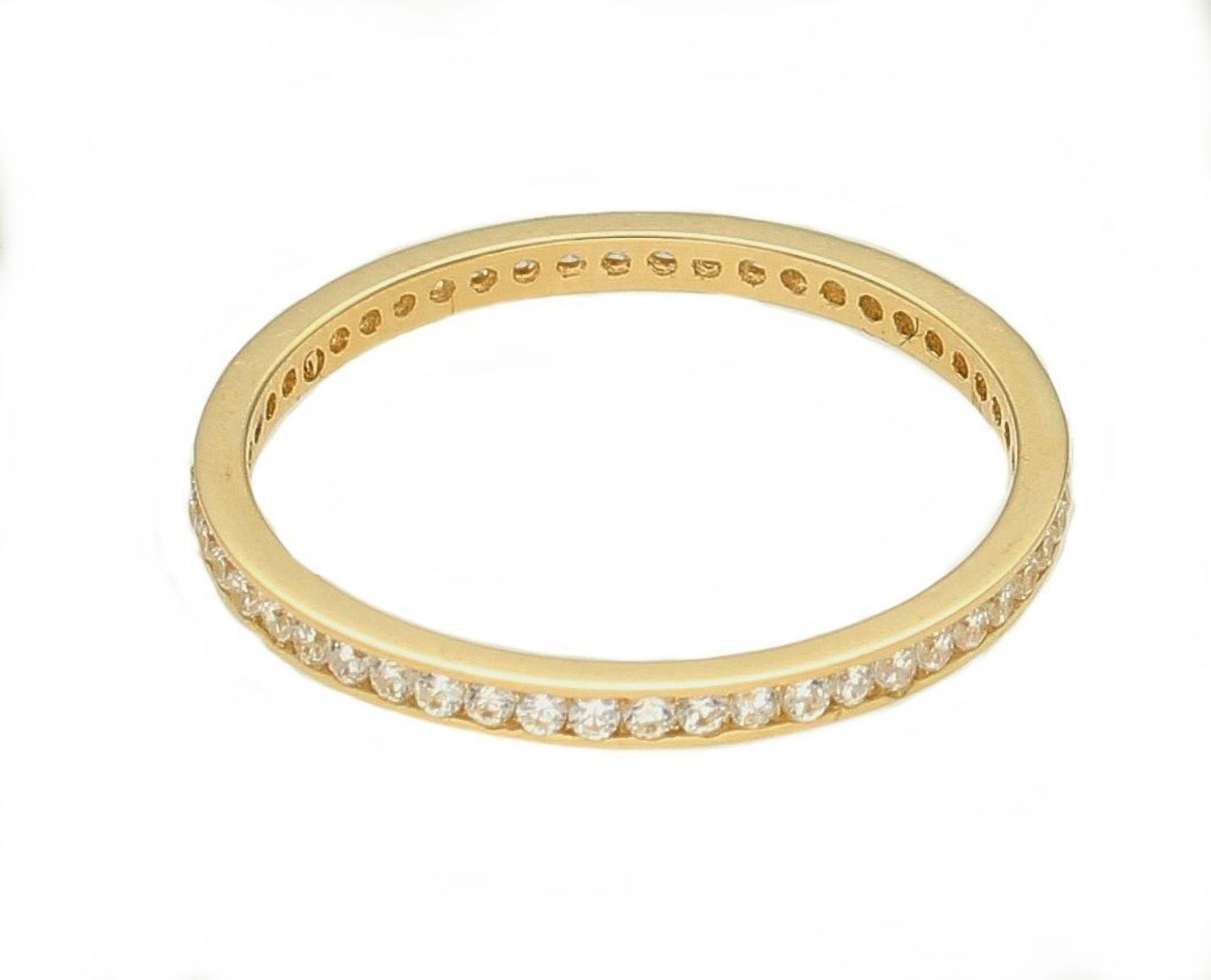 Wąska obrączka wypełniona cyrkoniami, RINGS z białymi kamieniami 585 DIA-PRS-10453-585 (1).jpg