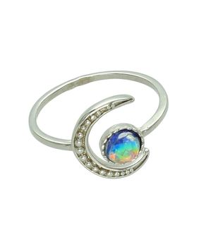 Srebrny pierścionek 925 Księżyc z kolorową cyrkonią DIA-PRS-10676-925 Ag 925.jpg