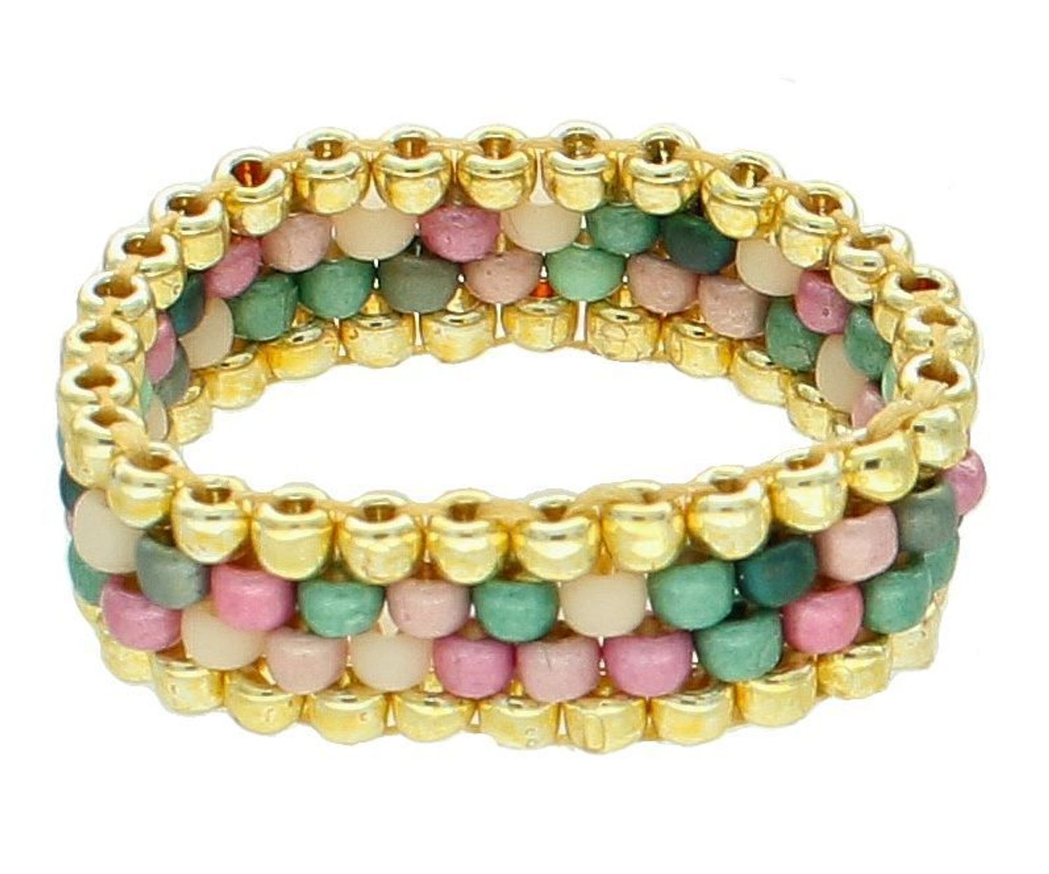 Pierścionek damski Koraliki MIYUKI szeroka obrączka z koralików wielokolorowa DIA-PRS-10797-INNE.jpg