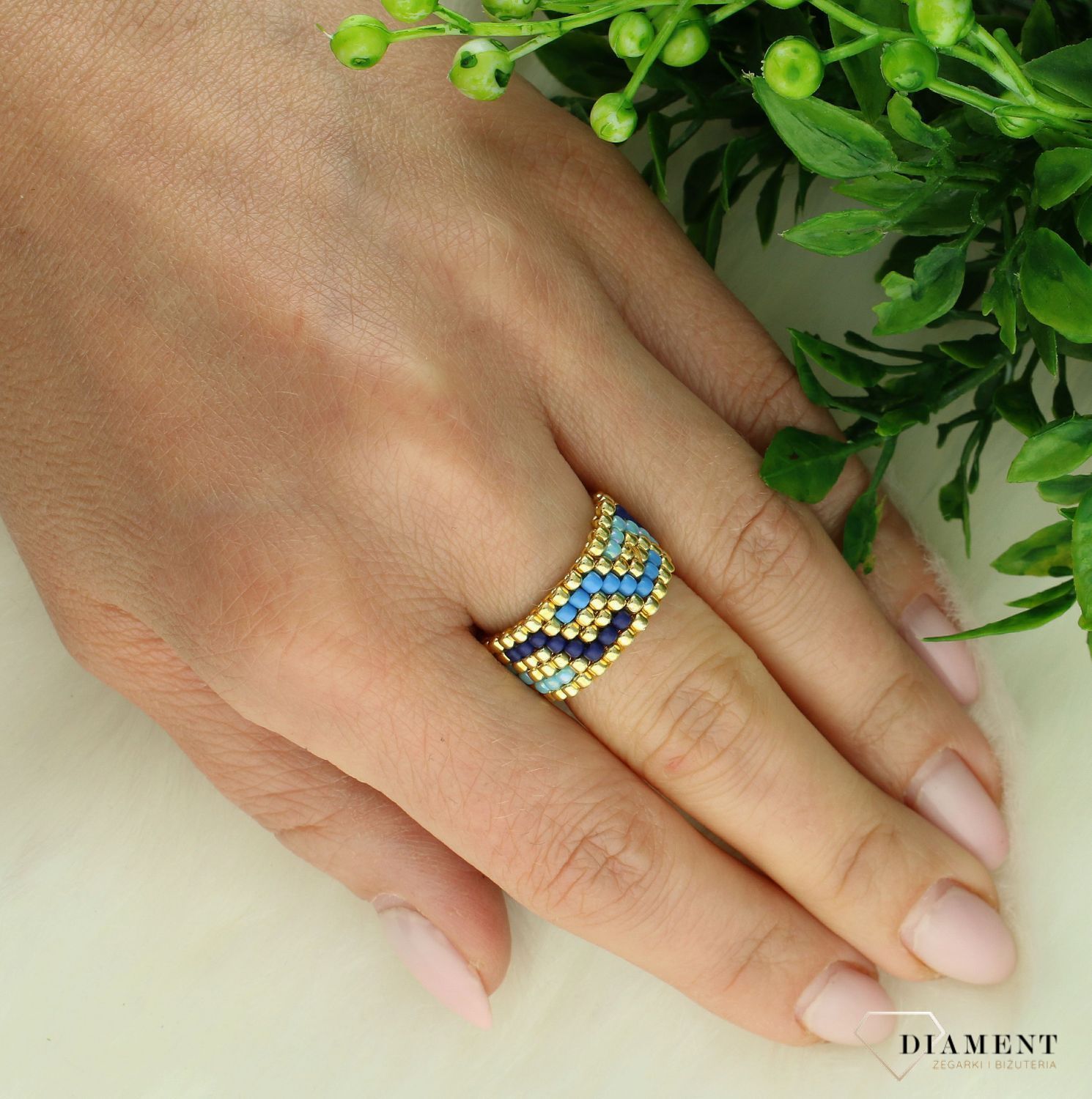 Pierścionek damski Koraliki MIYUKI szeroka obrączka z koralików wielokolorowa DIA-PRS-10804-INNE. Ręcznie wykonany pierścionek z koralików. Idealny pomysł na prezent dla każdej kobiety. Pierścionek w stylu etno. Pierścionek rękodzieło.jpg