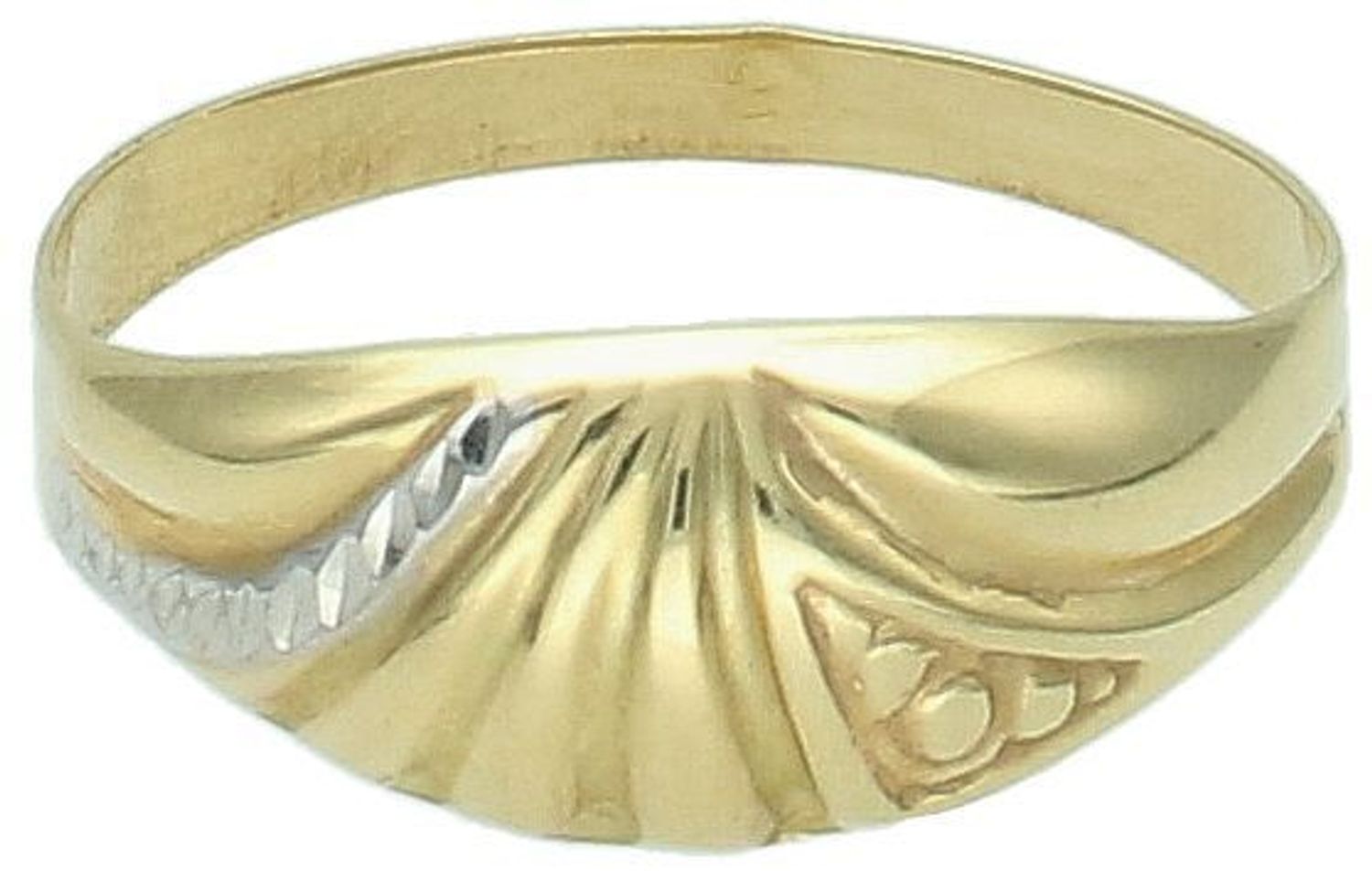 Złoty pierścionek zdobiony z dodatkiem białego złota próba 585, rozmiar 27 DIA-PRS-11062-585. Złoty pierścionek z dodatkiem białego złota to elegancka i ponadczasowa biżuteria, która łączy 1.jpg