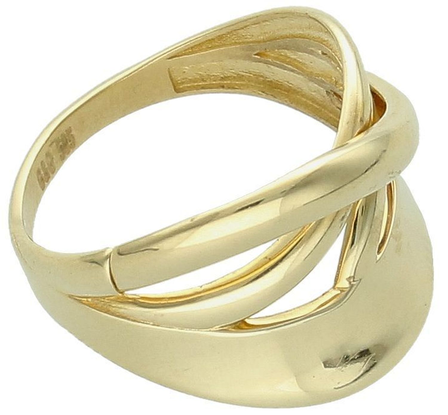 Złoty pierścionek gładka plecionka próba 585 rozmiar 16, DIA-PRS-11087-585. Gładki złoty pierścionek w formie plecionki to elegancki i ponadczasowy wzór, który może łączyć subtelną prostotę 1.jpg