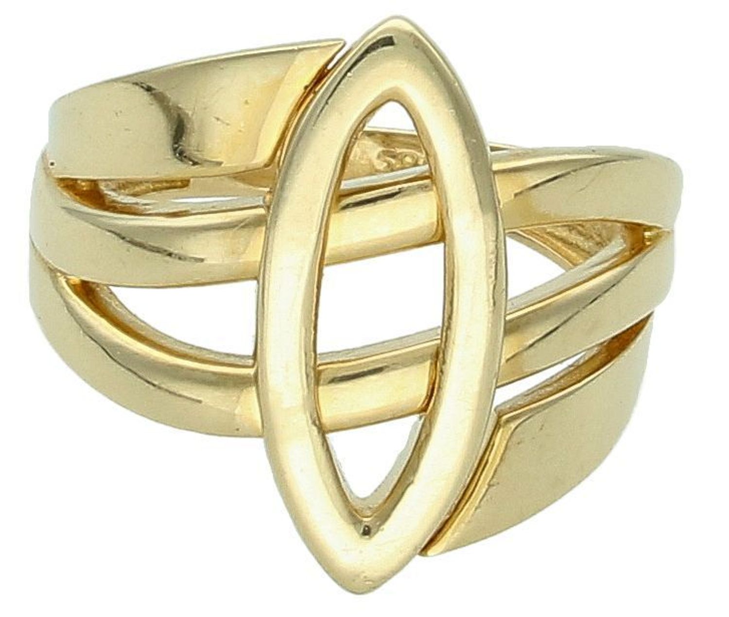 Złoty pierścionek gładki z elementem ozdobnym próba 585 rozmiar 17, DIA-PRS-11089-585. Złoty pierścionek szeroki, gładki, w formie plecionki z ozdobnym kółkiem, to bardzo stylowy wybór, który 1.jpg