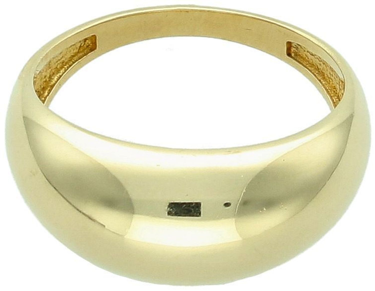 Złoty pierścionek damski próby 585 z wypukłą górą. Szerokość 1,0 cm u góry, 2 mm u podstawy, waga 3,19 g. Model DIA-PRS-11094-585 – prostota i elegancja w nowoczesnej formie.1.jpg