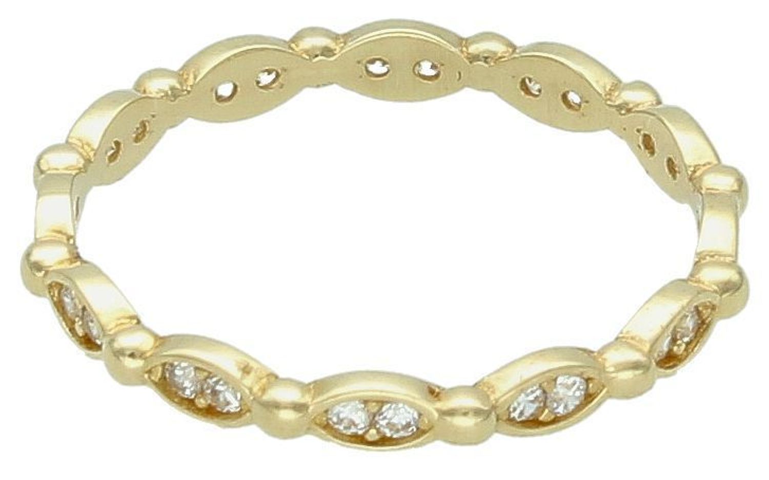 Złoty pierścionek 585 owalne wzór z cyrkoniami DIA-PRS-11147-585 Złoty pierścionek próba 585. Uroczy pierścionek w formie obrączki. Pierścionek został wykonany z 14-1.jpg