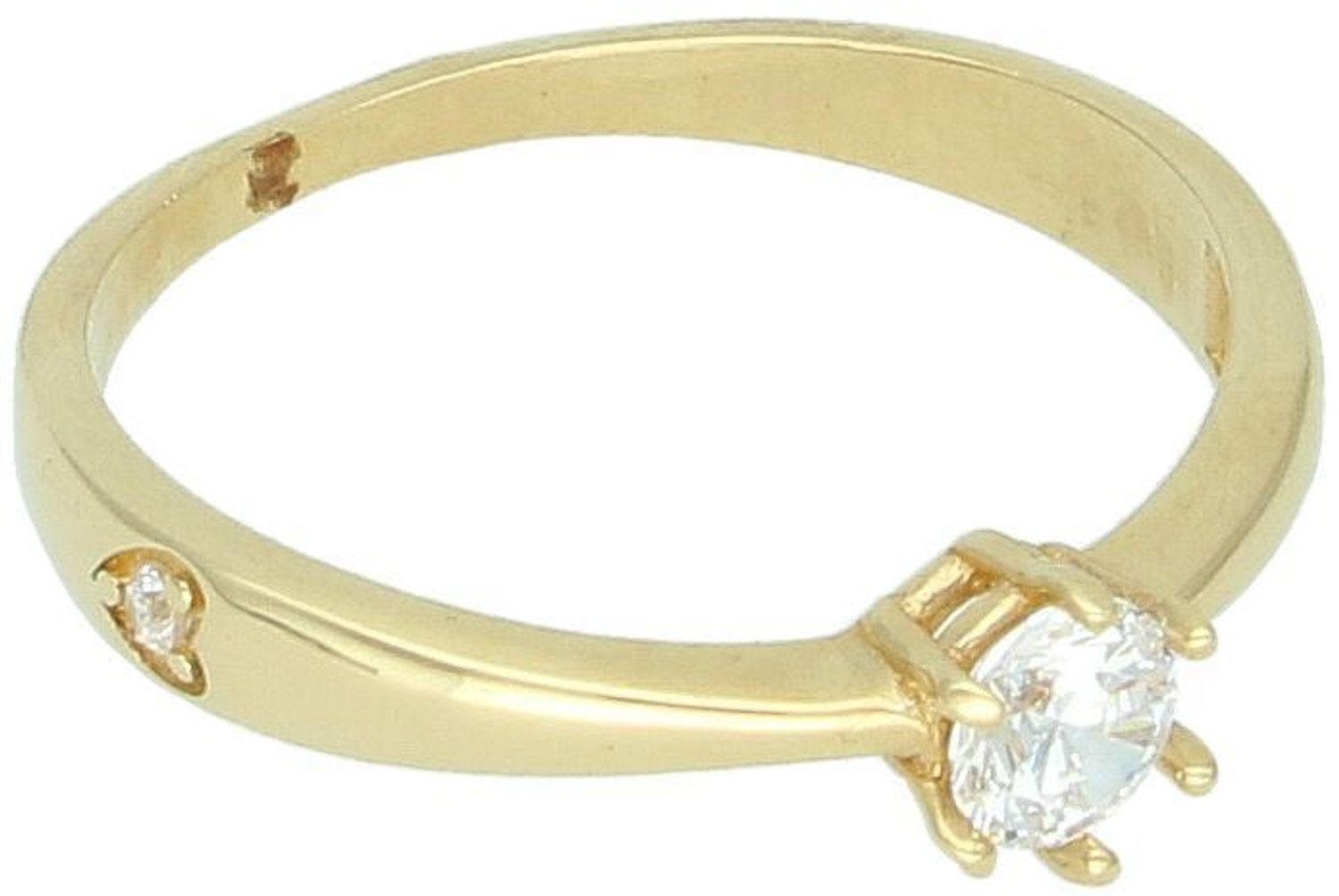 Klasyczny złoty pierścionek zaręczynowy 585 z cyrkonią – DIA-PRS-11150-585. Waga 2,11 g, rozmiar 17, ozdoba 5 mm. Idealny na wyjątkowe okazje.1.jpg