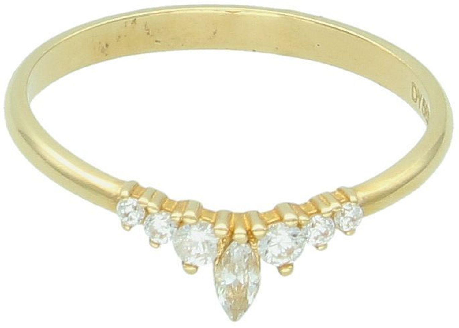 Złoty pierścionek damski DIA-PRS-11157-585 próba 585. Zdobiony cyrkoniami, waga 1,56 g, rozmiar 17. Klasyczny styl i elegancja na każdą okazję.1.jpg