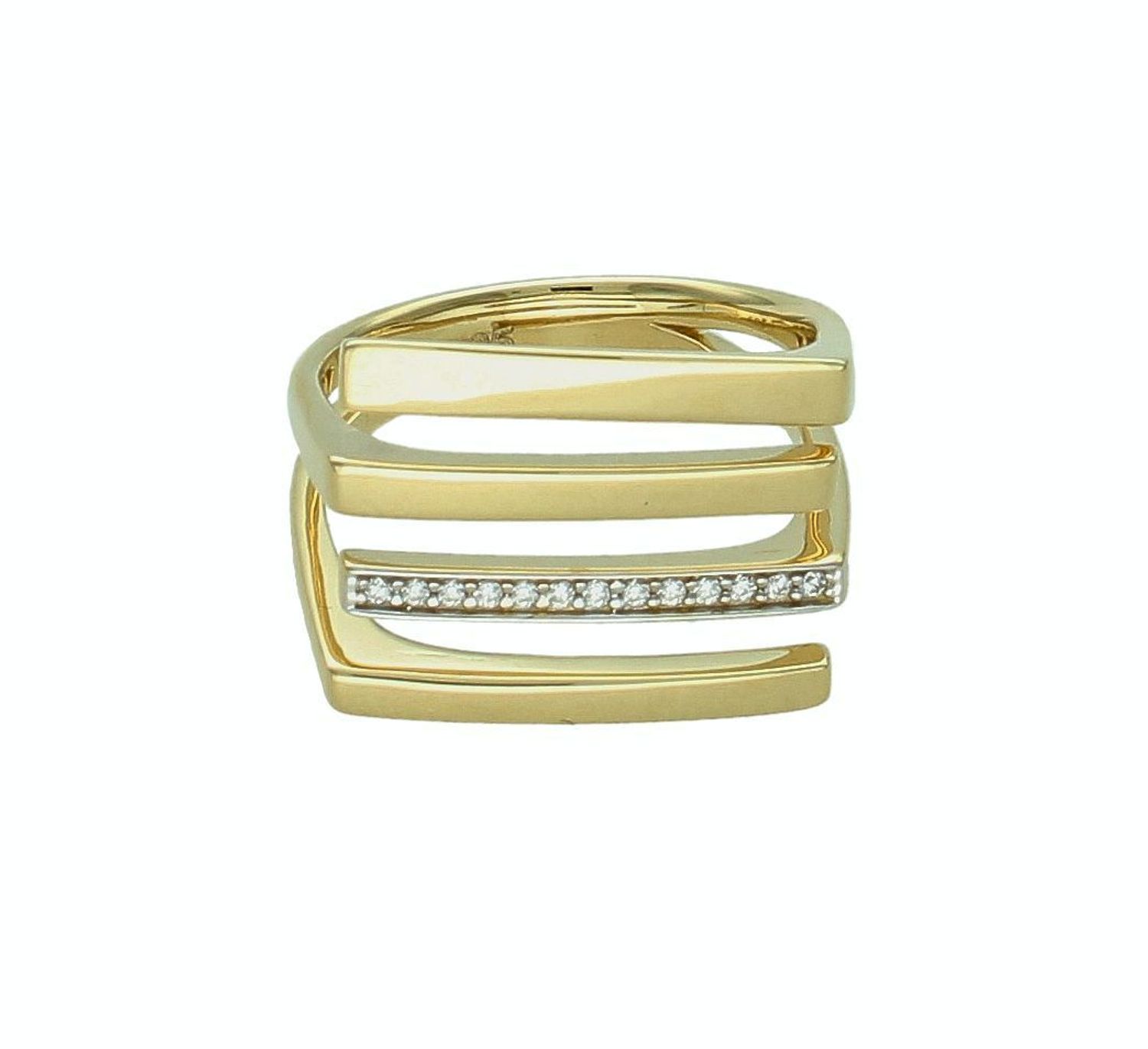 Złoty pierścionek 585 nowoczesny wzór z cyrkoniami DIA-PRS-11281-585. Złoty pierścionek damski. Złoty pierścionek nowoczesny. Pierścionek złoty z cyrkoniami. Zloty pierścionek damski na prezent.  (2).jpg