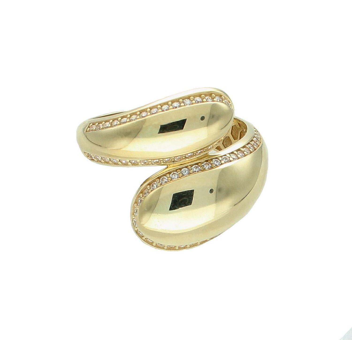 Złoty pierścionek damski 585 klasyczny gładki z cyrkoniami rozmiar 20 DIA-PRS-11364-585. Złoty pierścionek damski. Złoty pierścionek z cyrkoniami. Pierścionek złoty damski na prezent.  (1).jpg