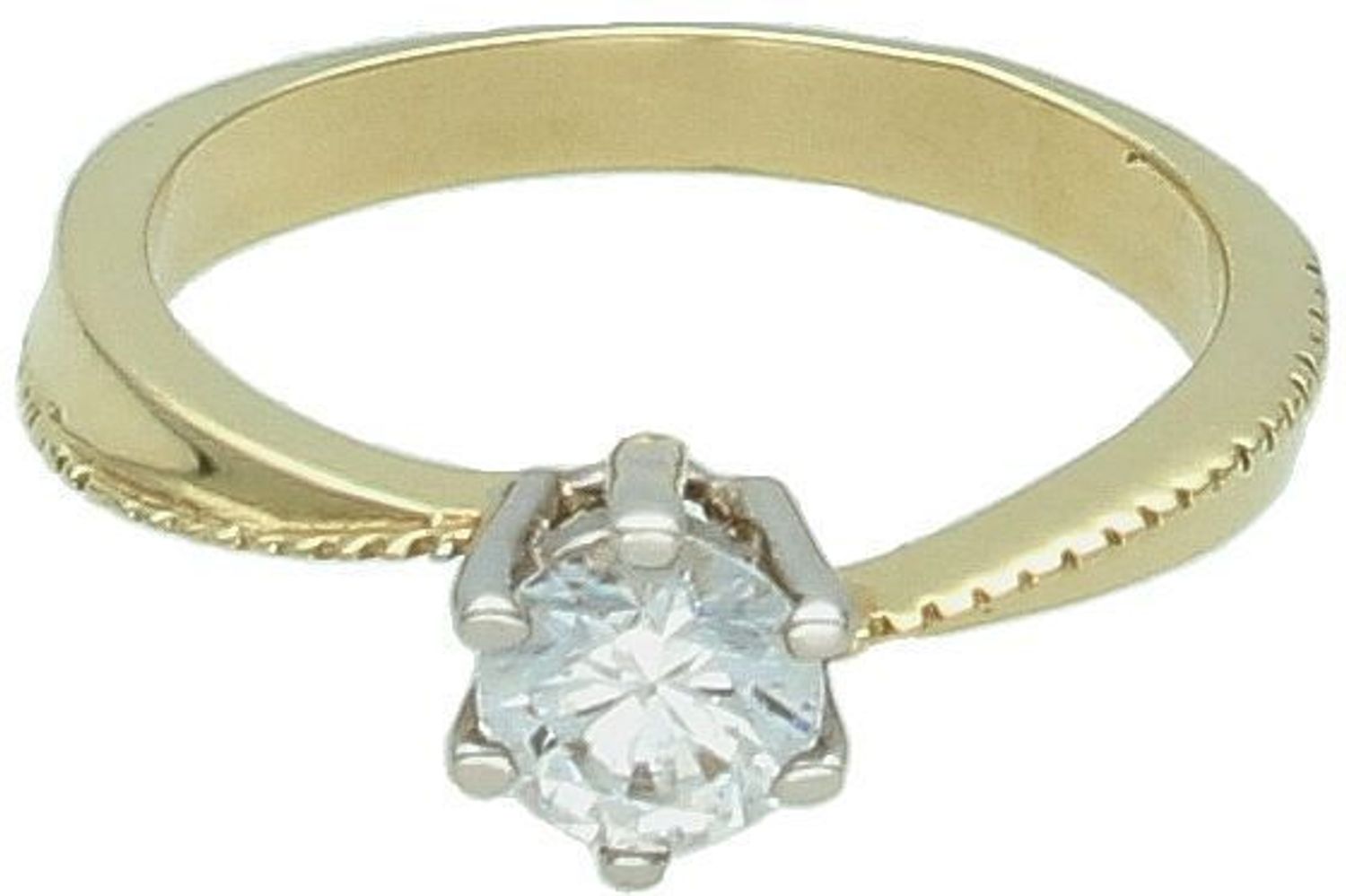 Złoty pierścionek damski 585 z cyrkonią zaręczynowy DIA-PRS-11400-585 Au.jpg