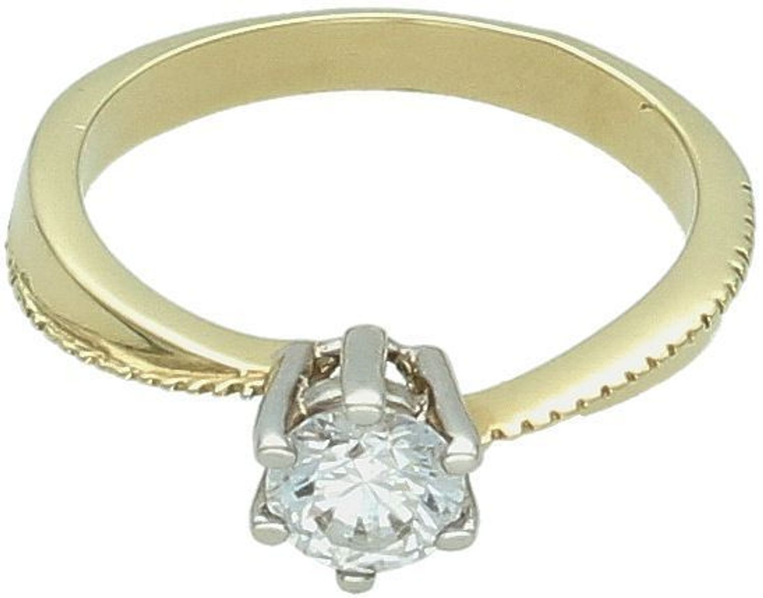 Złoty pierścionek damski 585 z cyrkonią zaręczynowy DIA-PRS-11400-585 Au.jpg