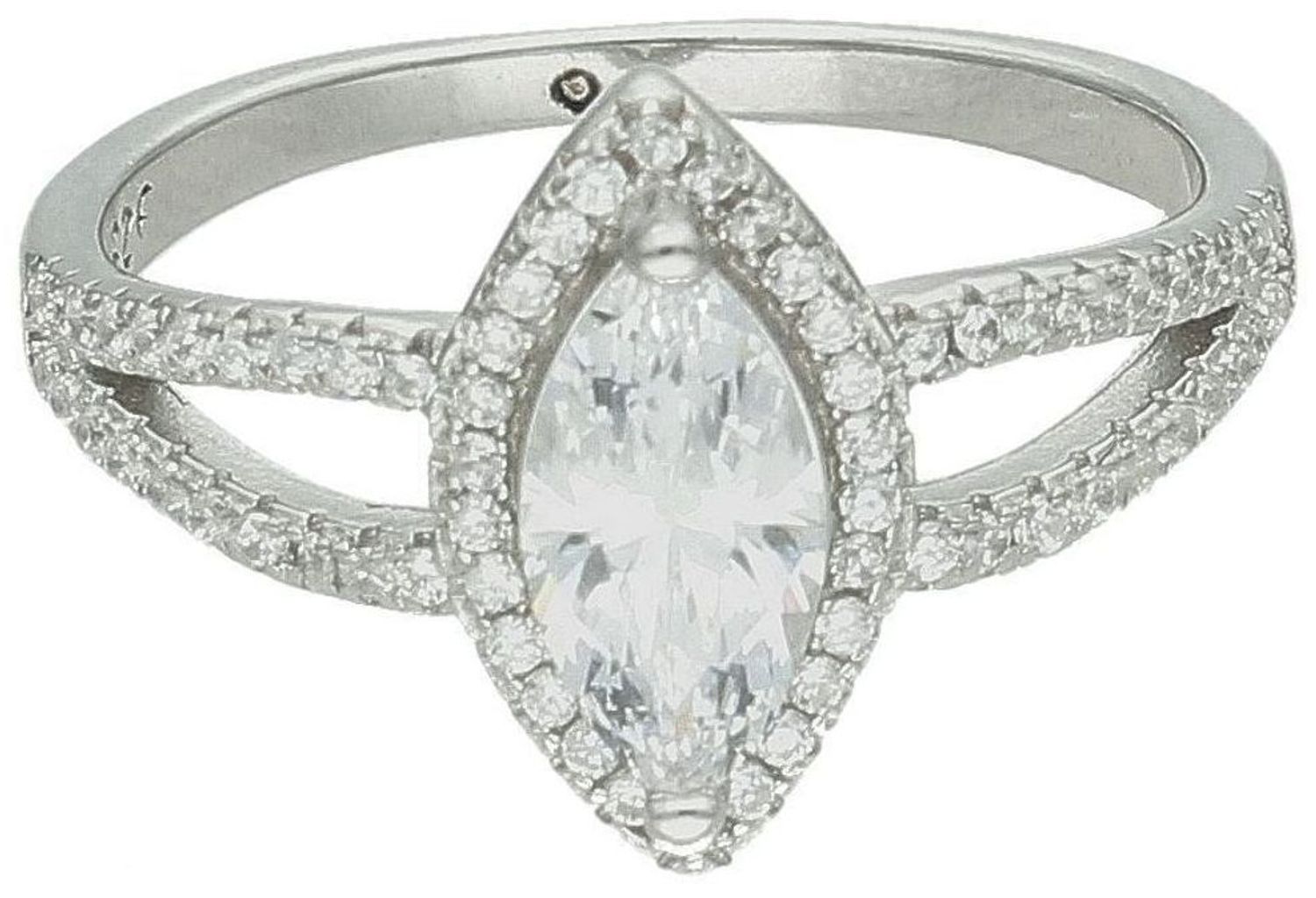 Srebrny pierścionek damski 925 z podłużna cyrkonią DIA-PRS-11605-925.  Srebrny pierścionek damski. Pierścionek damski z podłużną cyrkonią. Srebrny pierścionek na prezent dla kobiety. 1.jpg