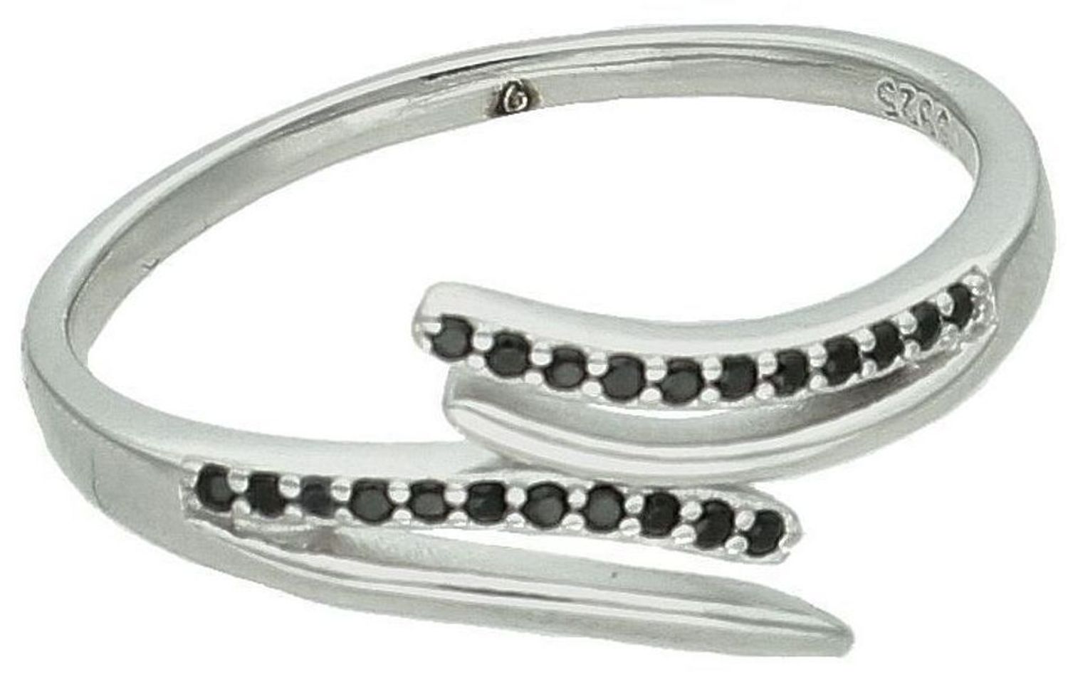 Srebrny pierścionek damski 925 z czarnymi cyrkoniami DIA-PRS-11614-925. Srebrny pierścionek damski. Pierścionek damski z cyrkoniami. Srebrny pierścionek na prezent dla kobiety.2.jpg