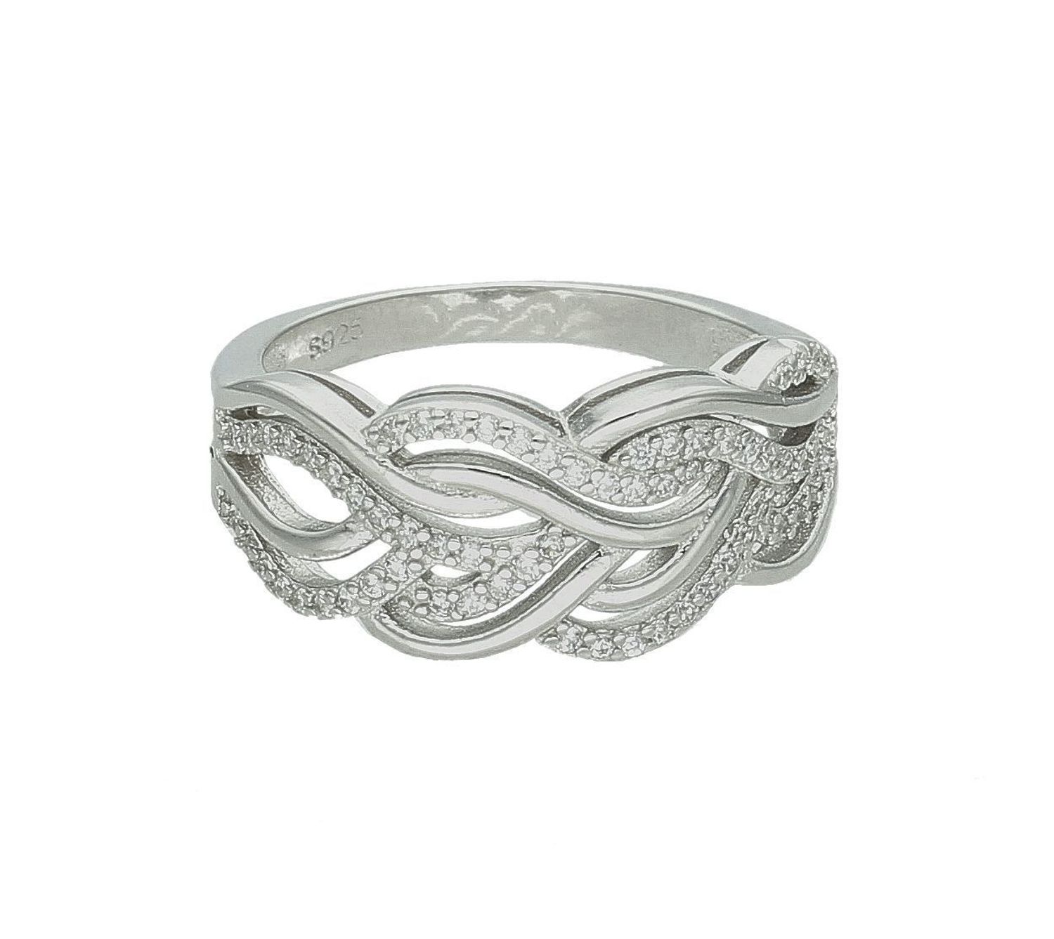 Srebrny pierścionek damski 925 szeroki zdobiony cyrkoniami DIA-PRS-11616-925. Srebrny pierścionek damski. Pierścionek damski z cyrkoniami. Srebrny pierścionek na prezent dla kobiety. 2.jpg