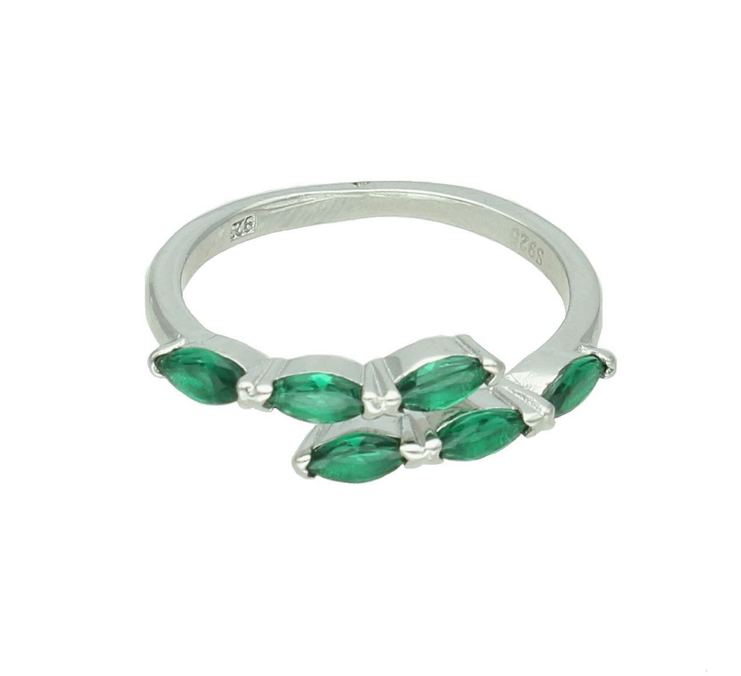 Srebrny pierścionek damski 925 z zielonymi cyrkoniami DIA-PRS-11620-925. Srebrny pierścionek damski. Pierścionek damski z cyrkoniami. Srebrny pierścionek na prezent dla kobiety. 1.jpg