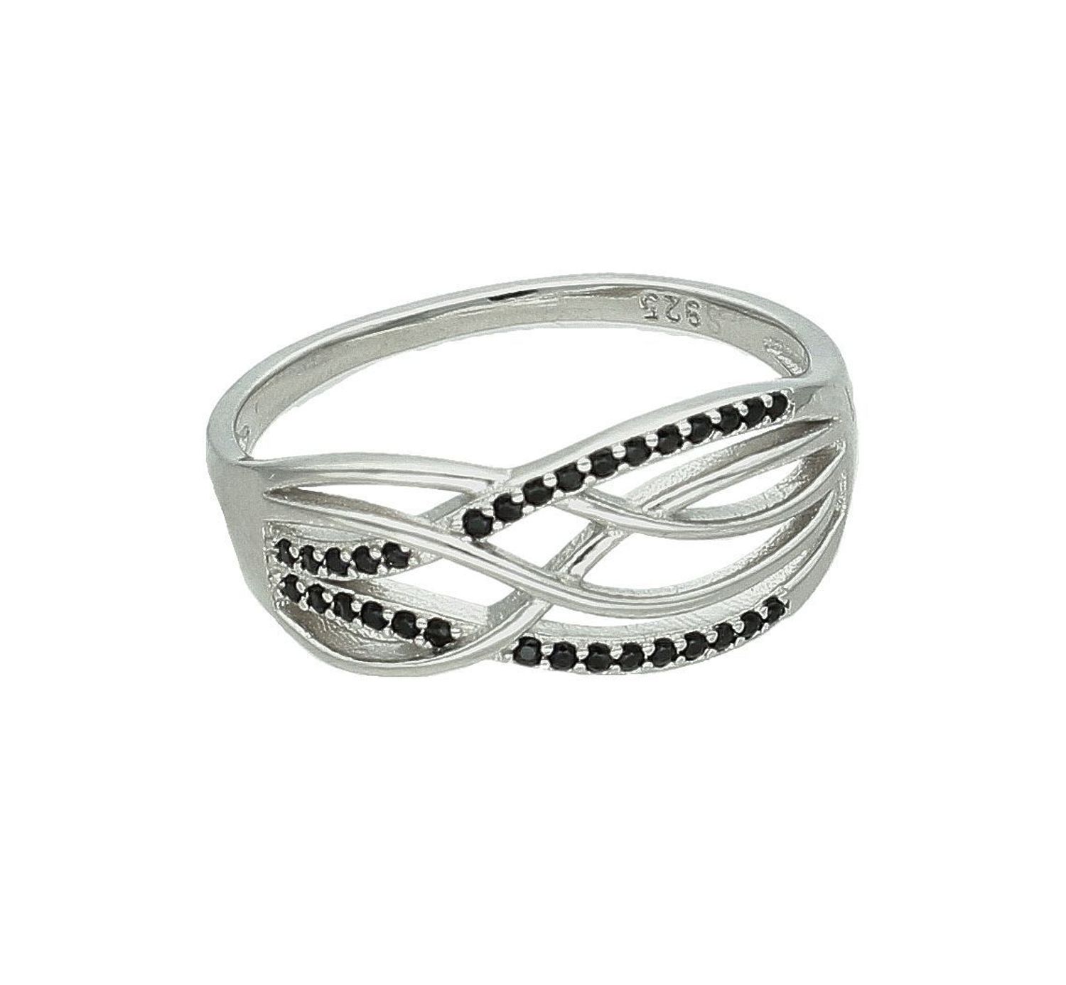 Srebrny pierścionek damski 925 szeroki z czarnymi cyrkoniami DIA-PRS-11623-925. Srebrny pierścionek damski. Pierścionek damski z cyrkoniami. Srebrny pierścionek na prezent dla kobiety..jpg